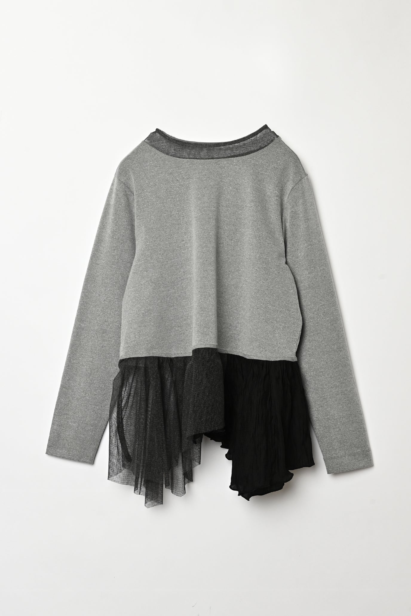 Tulle & Washed Peplum Pullover