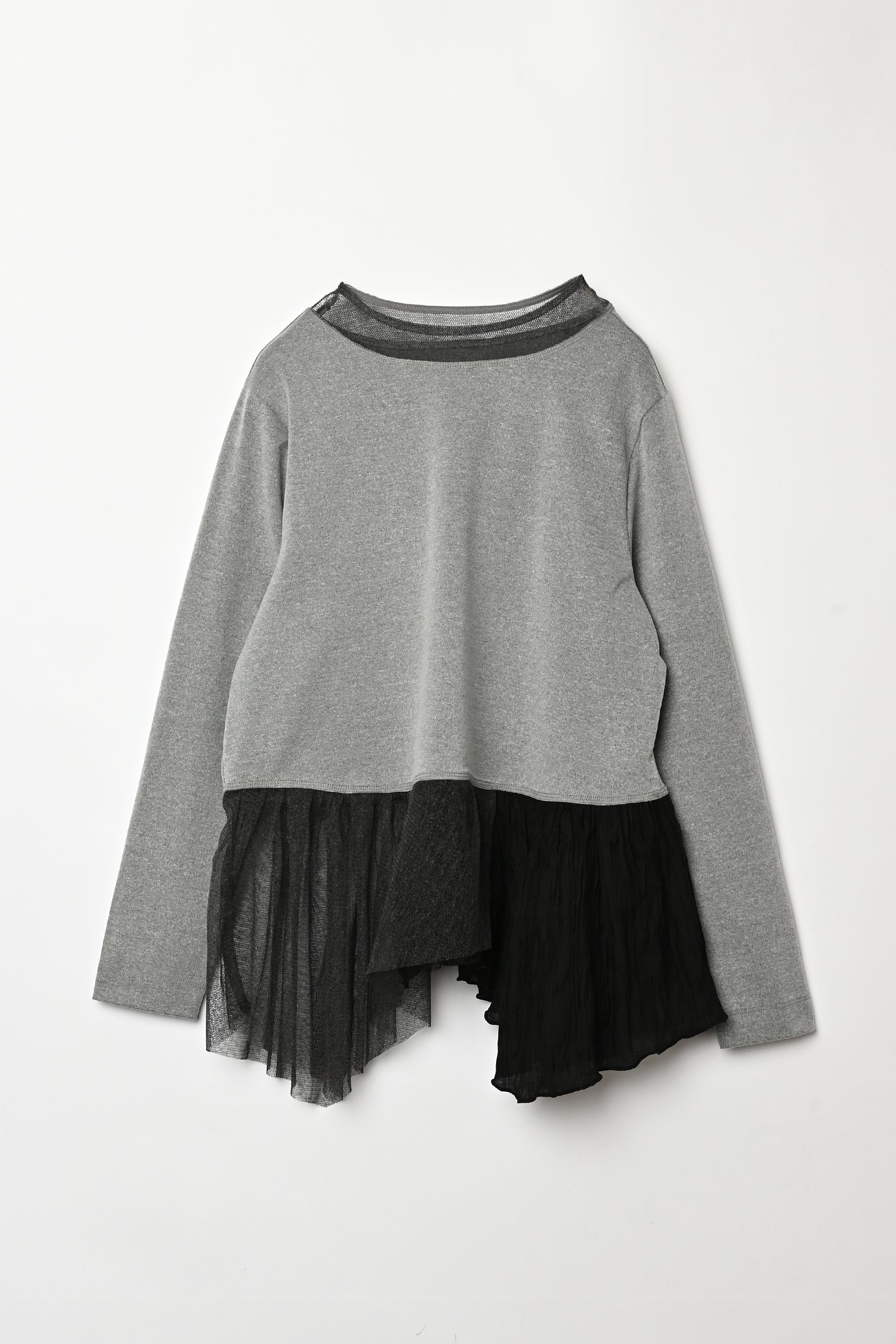Tulle & Washed Peplum Pullover