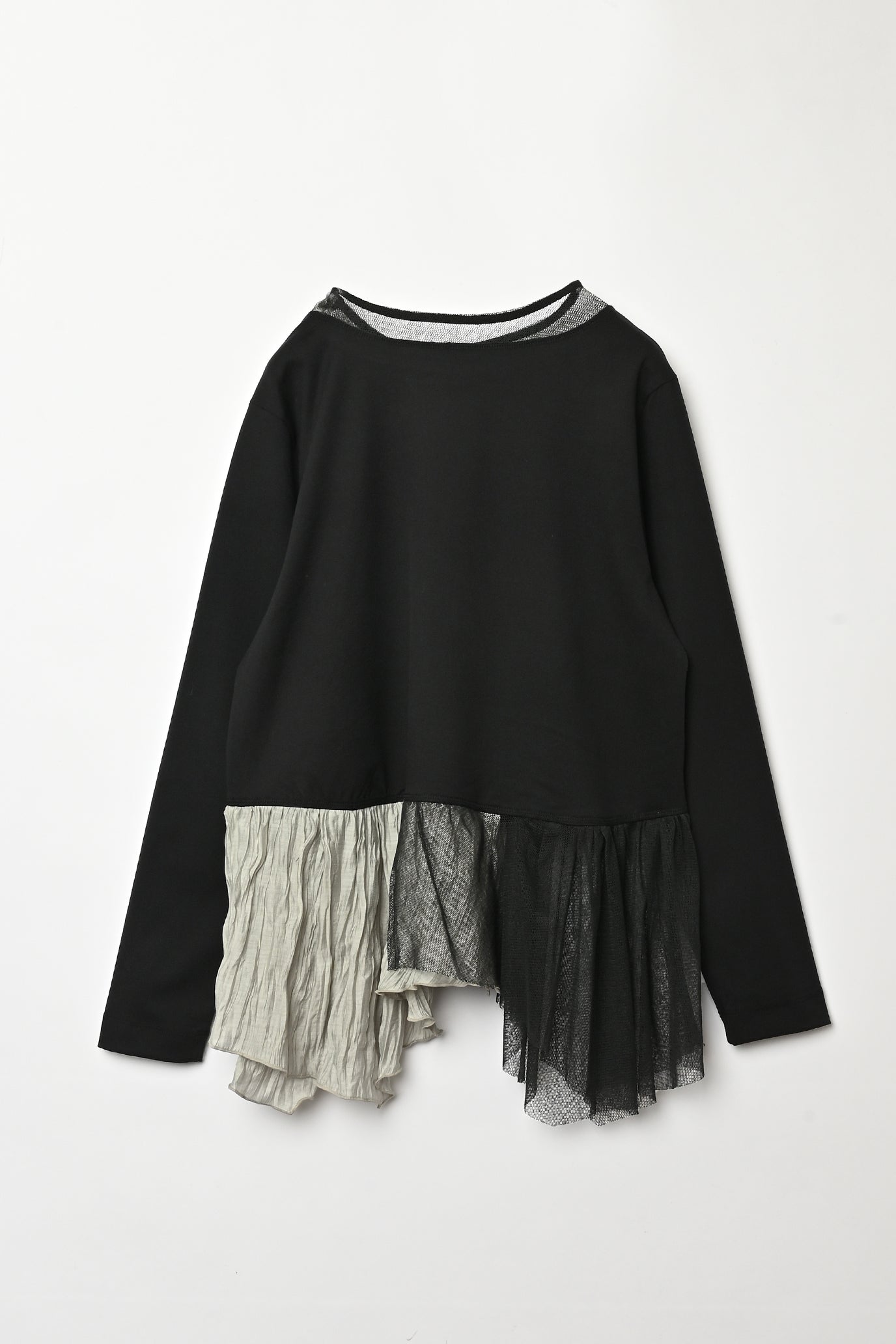 Tulle & Washed Peplum Pullover