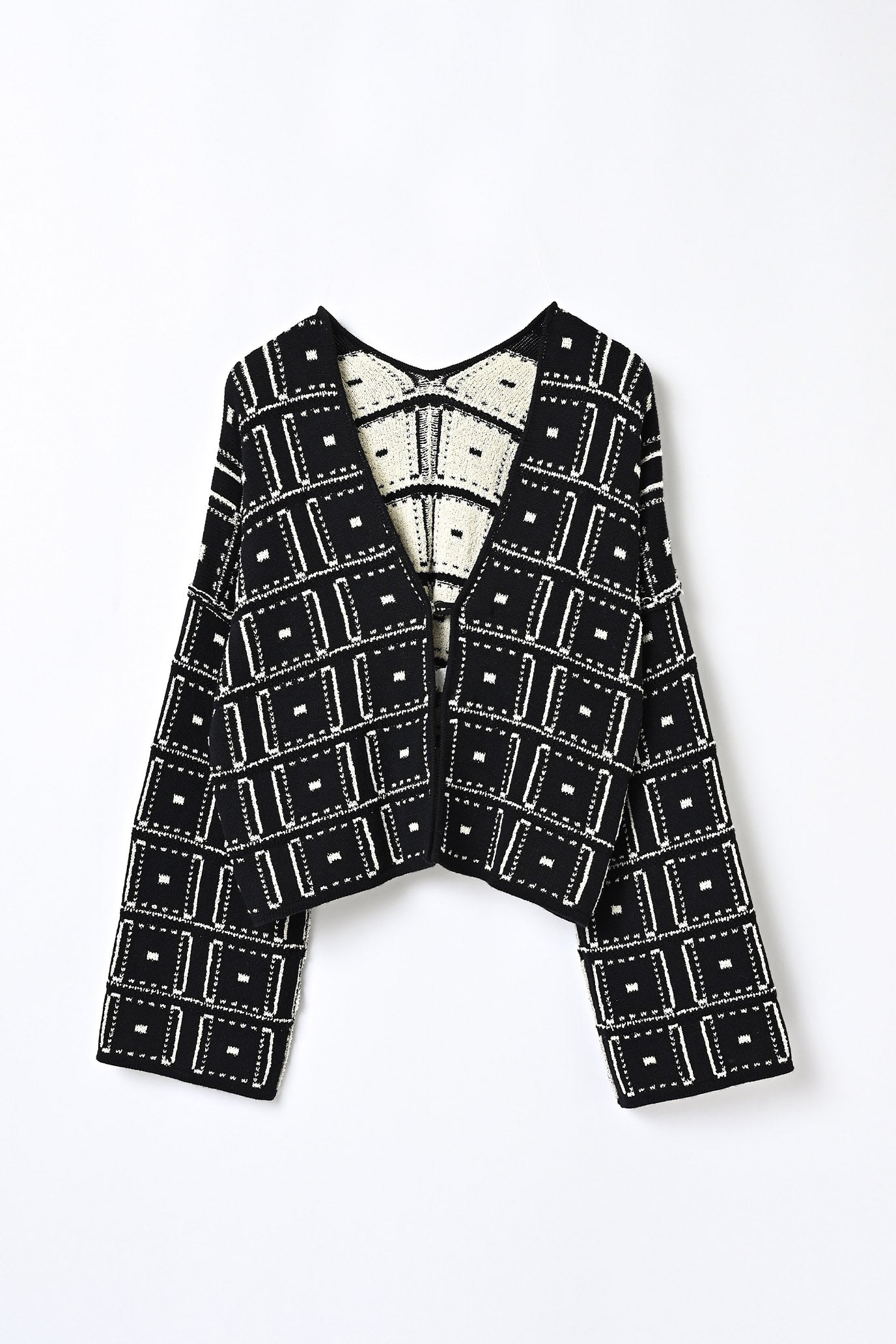 Reversible Geometric Drop Cardigan
