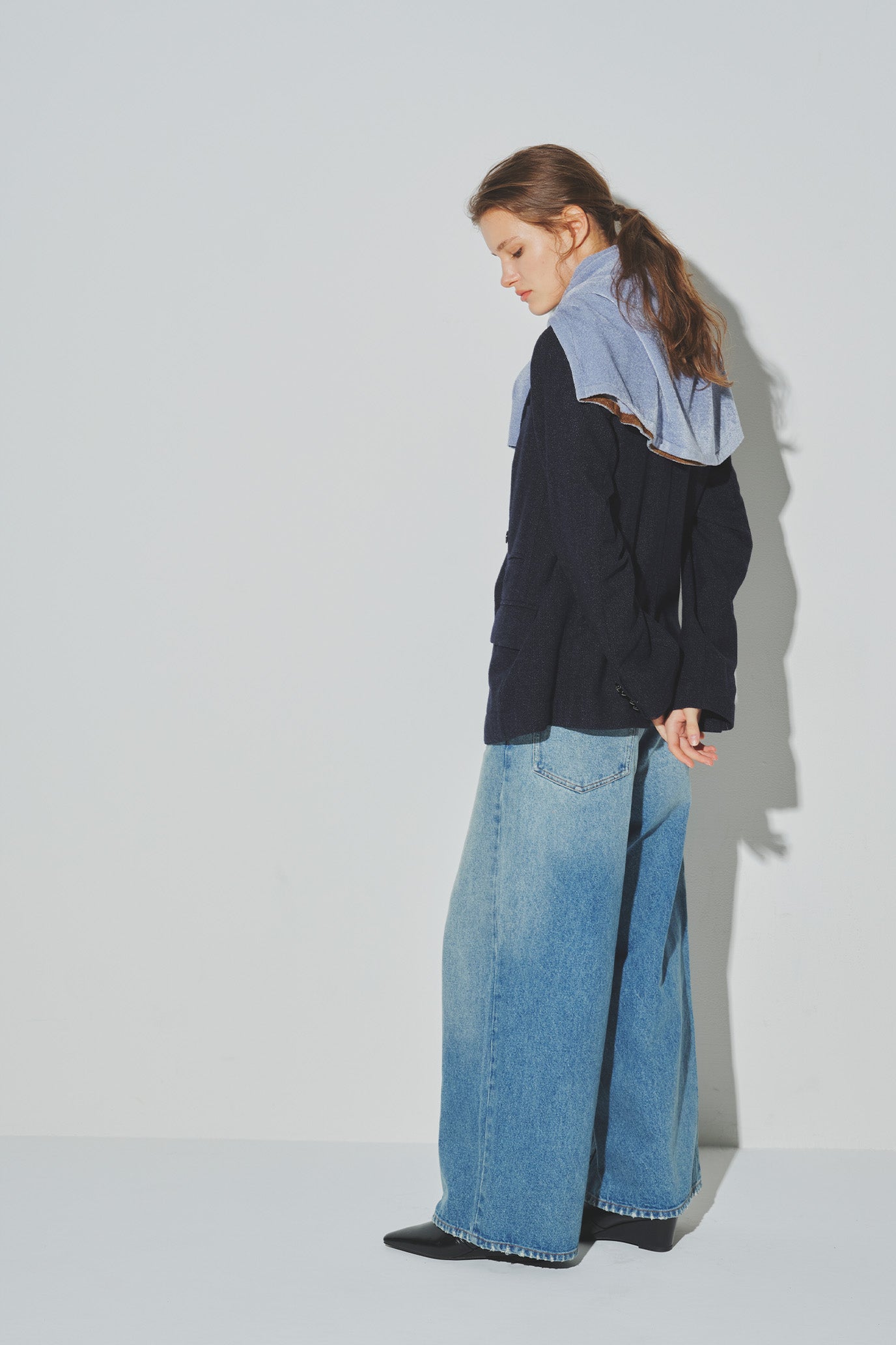 Wide-Leg Denim Trousers