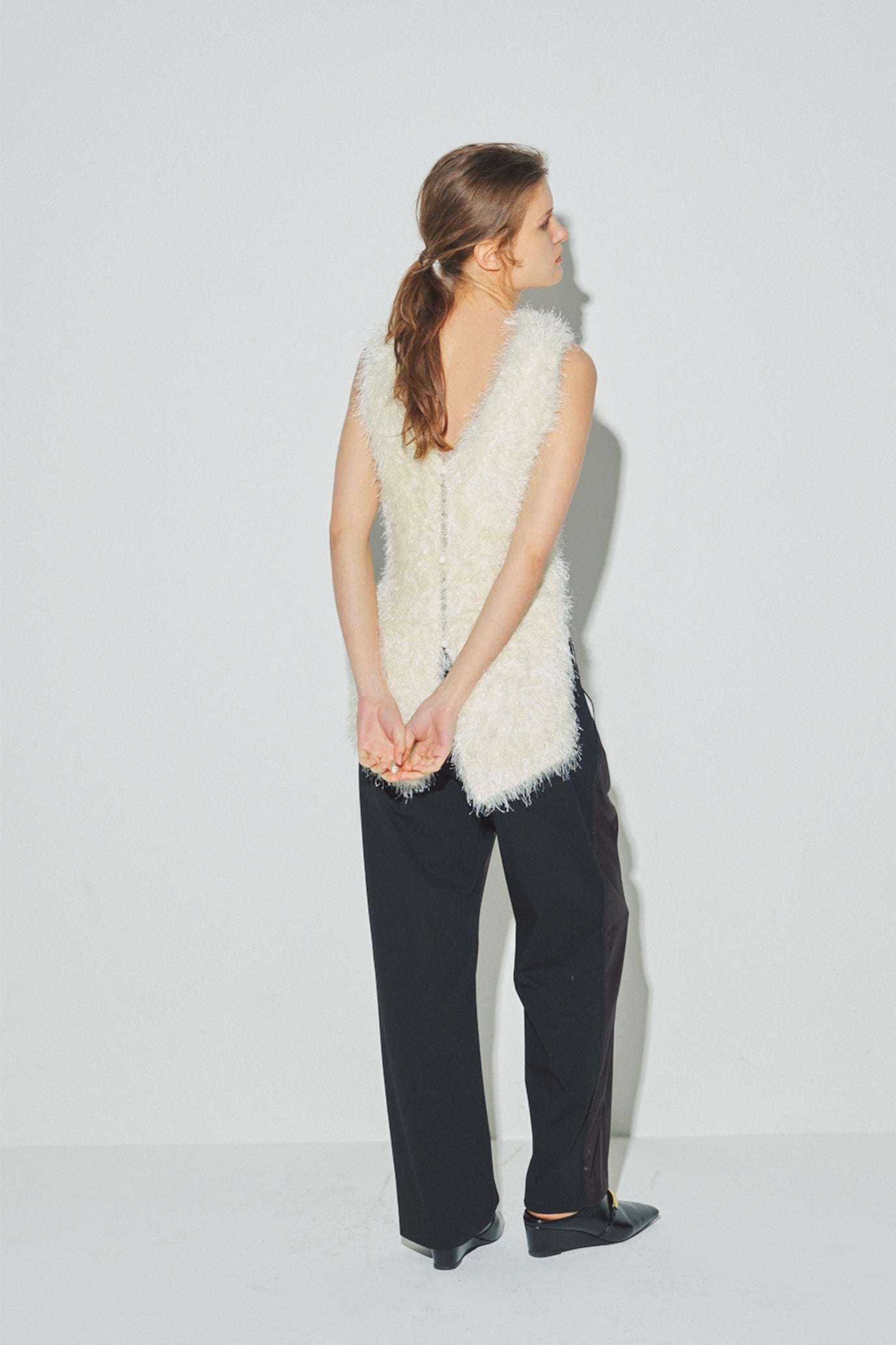 4-Way Knit Fur Vest