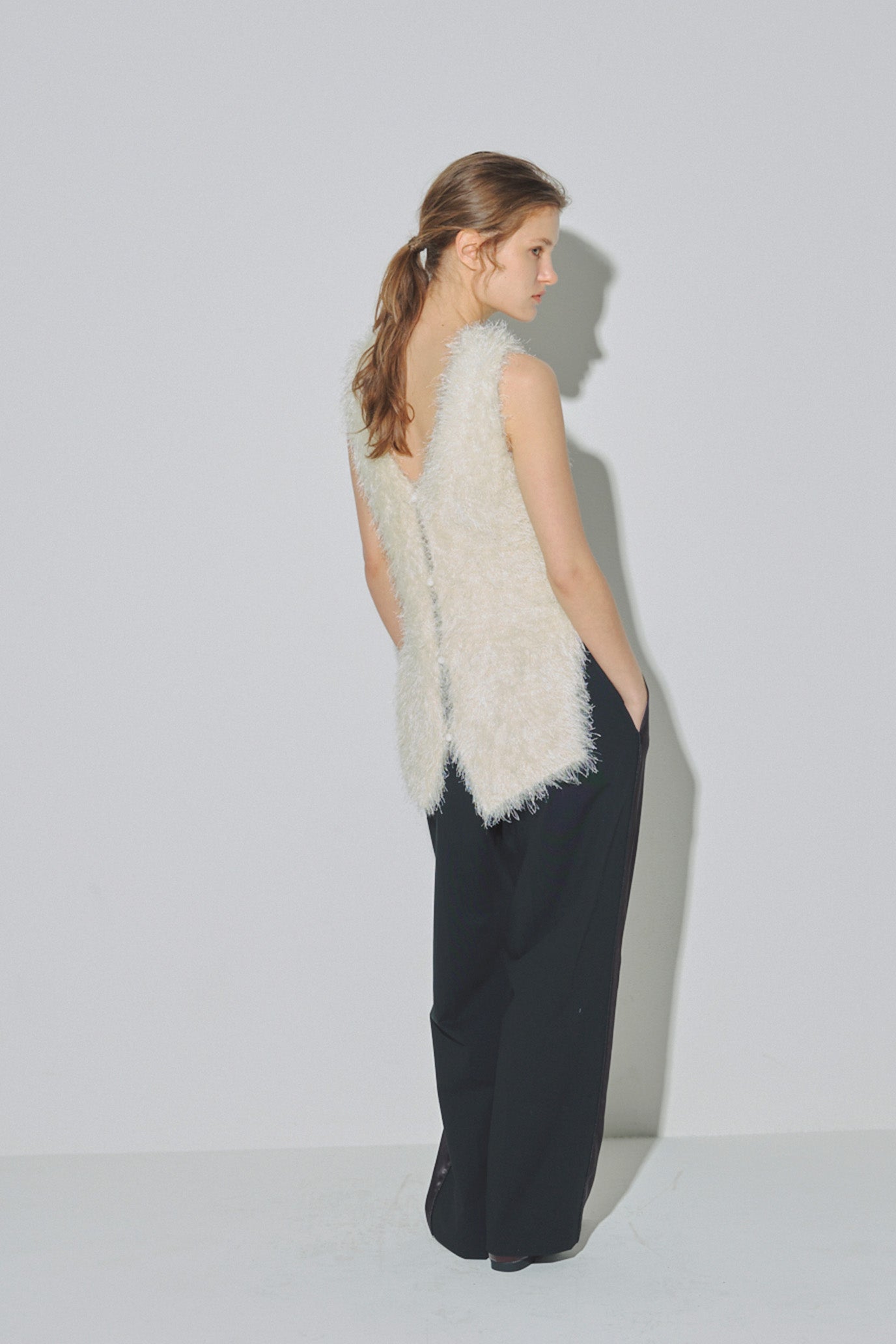 4-Way Knit Fur Vest