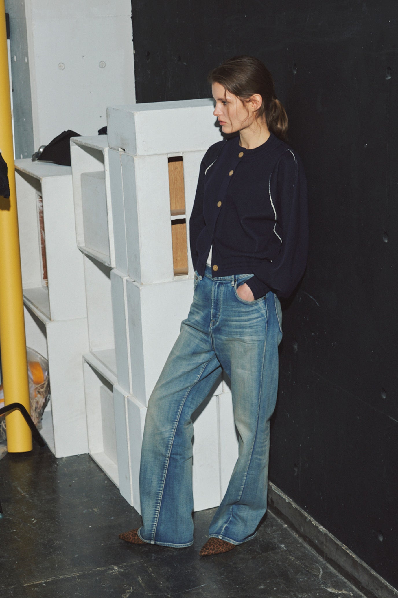 Sweat-Like Reversible Knit Cardigan