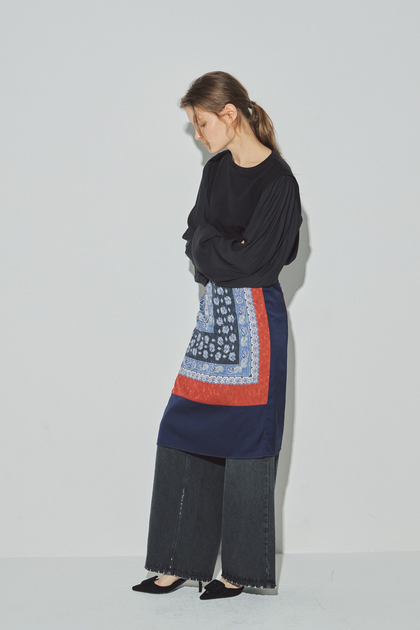 Vintage Scarf Print Skirt