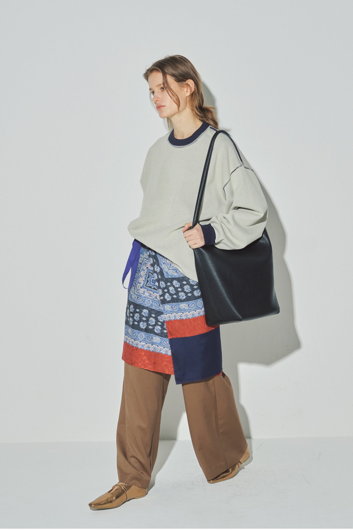 Sweat-Like Reversible Knit Pullover
