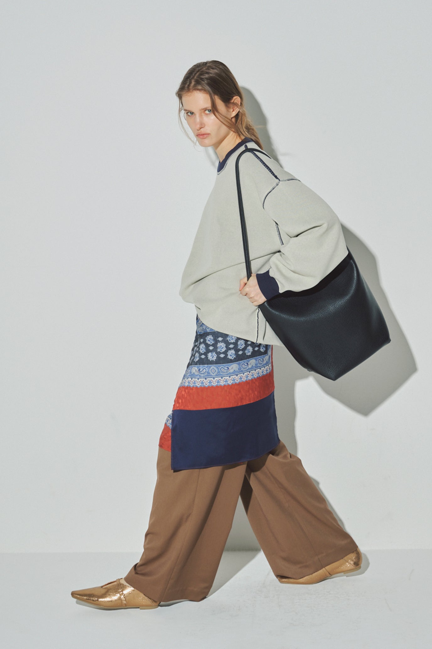 Sweat-Like Reversible Knit Pullover