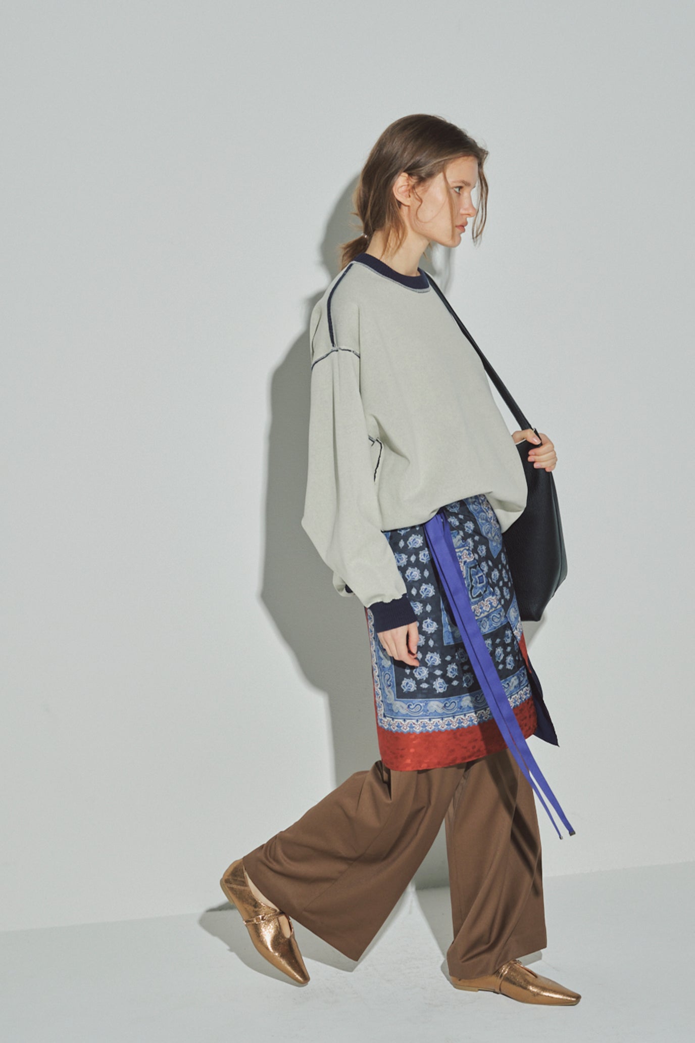 Sweat-Like Reversible Knit Pullover