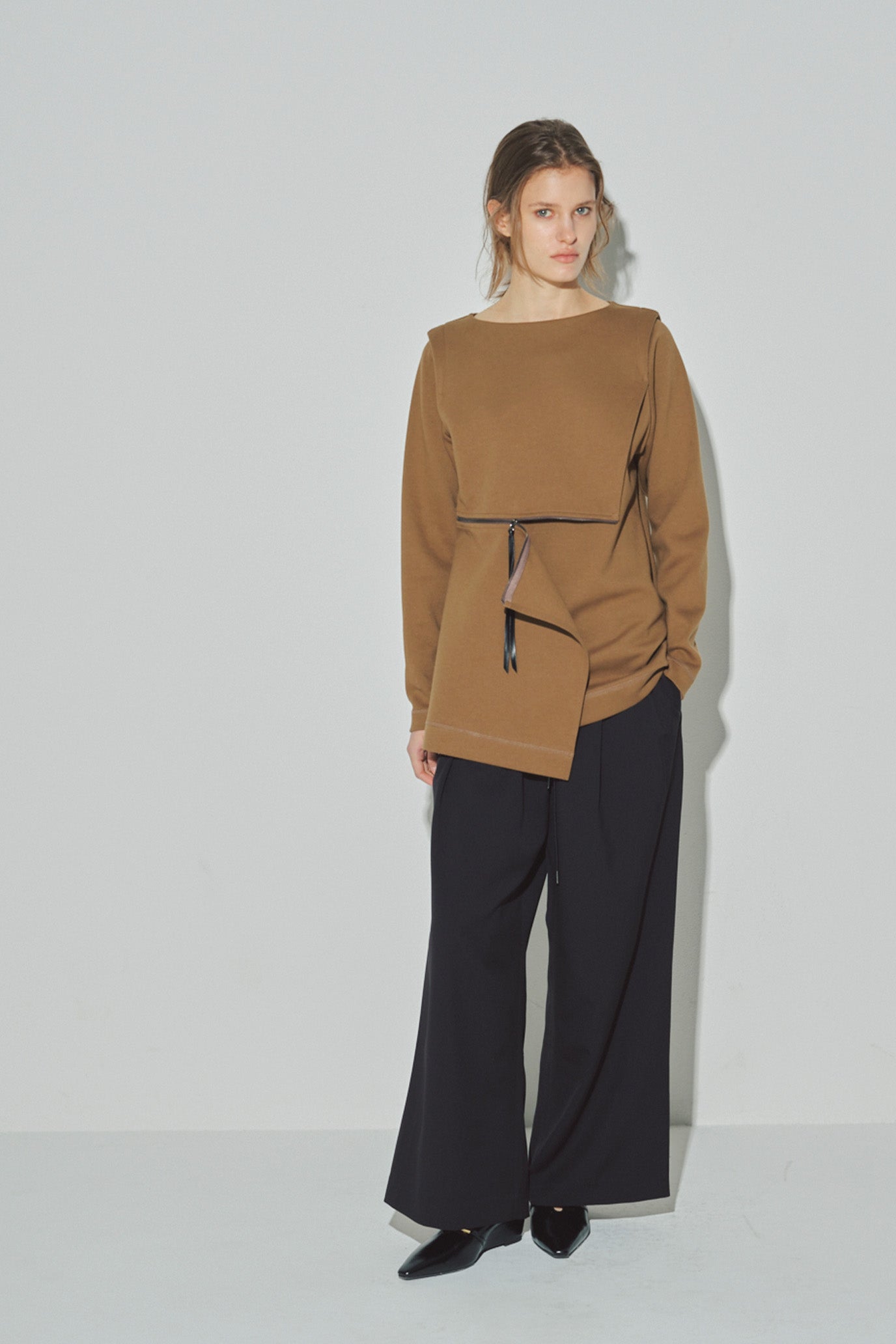 Front Zip Paneled Pullover