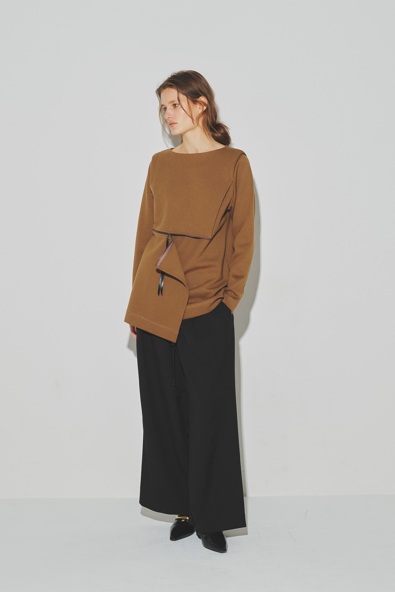 Front Zip Paneled Pullover