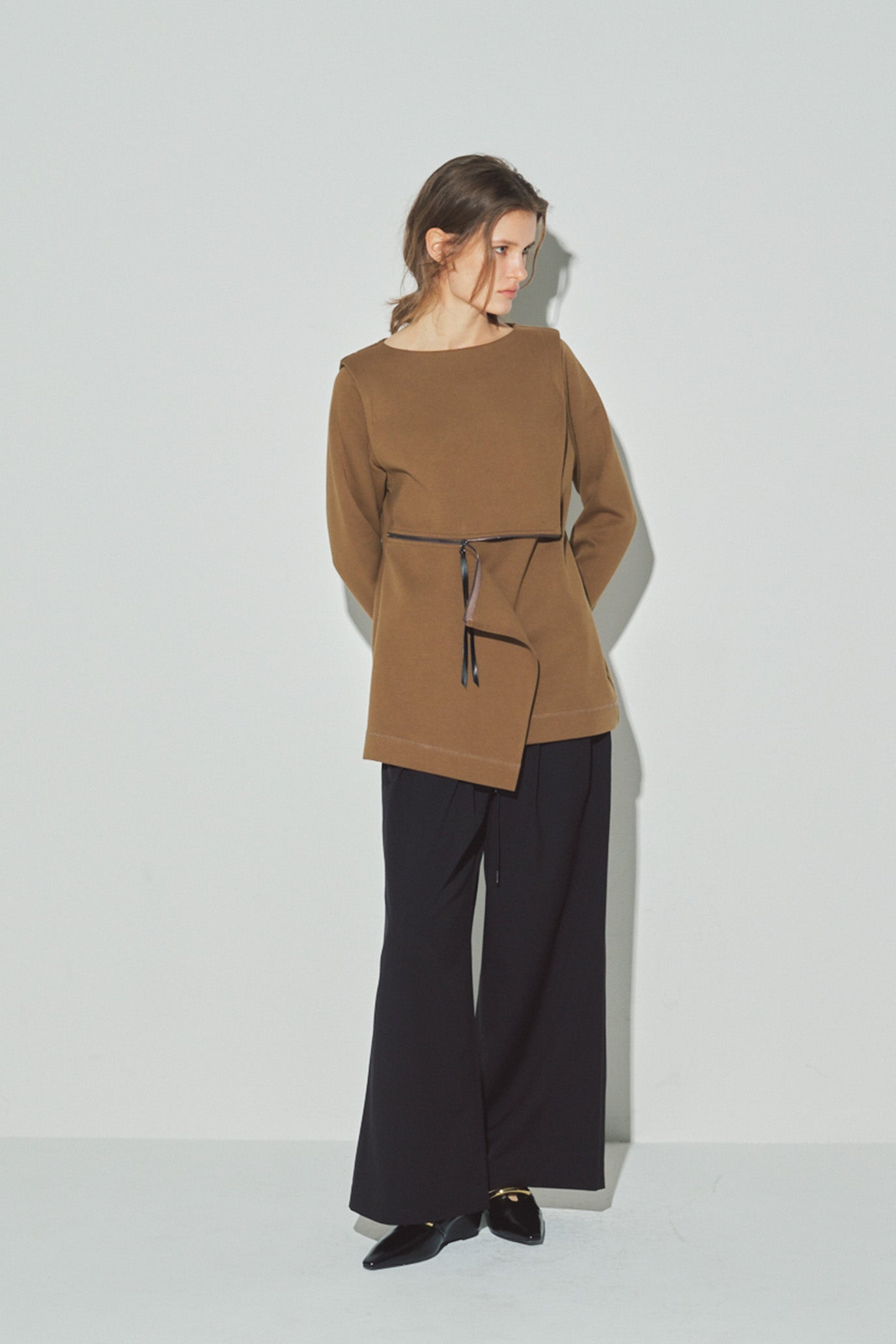 Front Zip Paneled Pullover