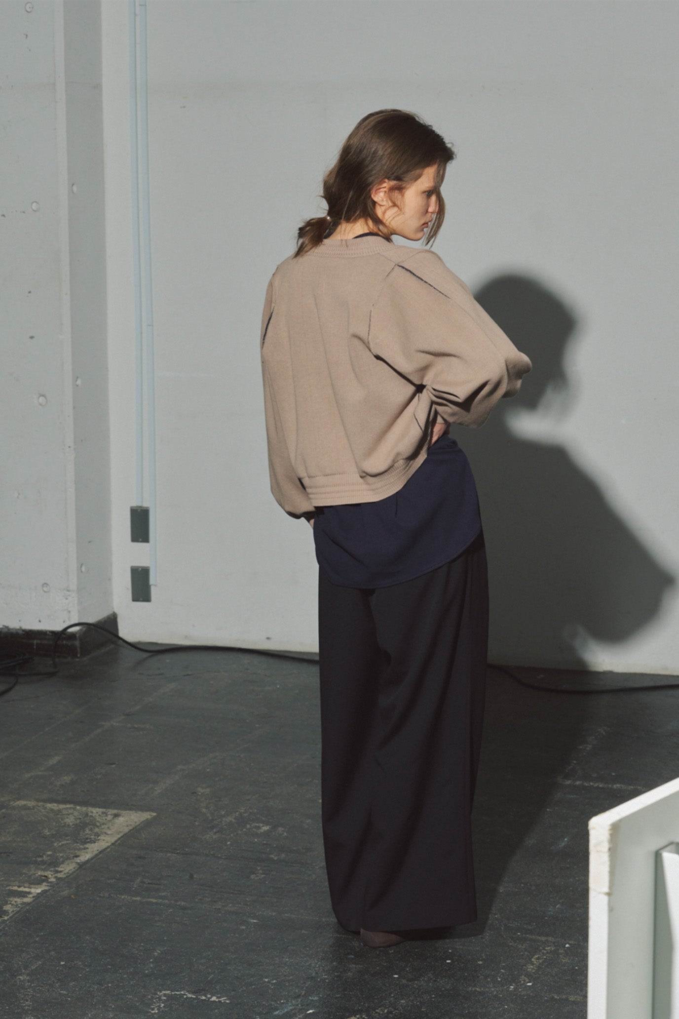 Sweat-Like Reversible Knit Cardigan