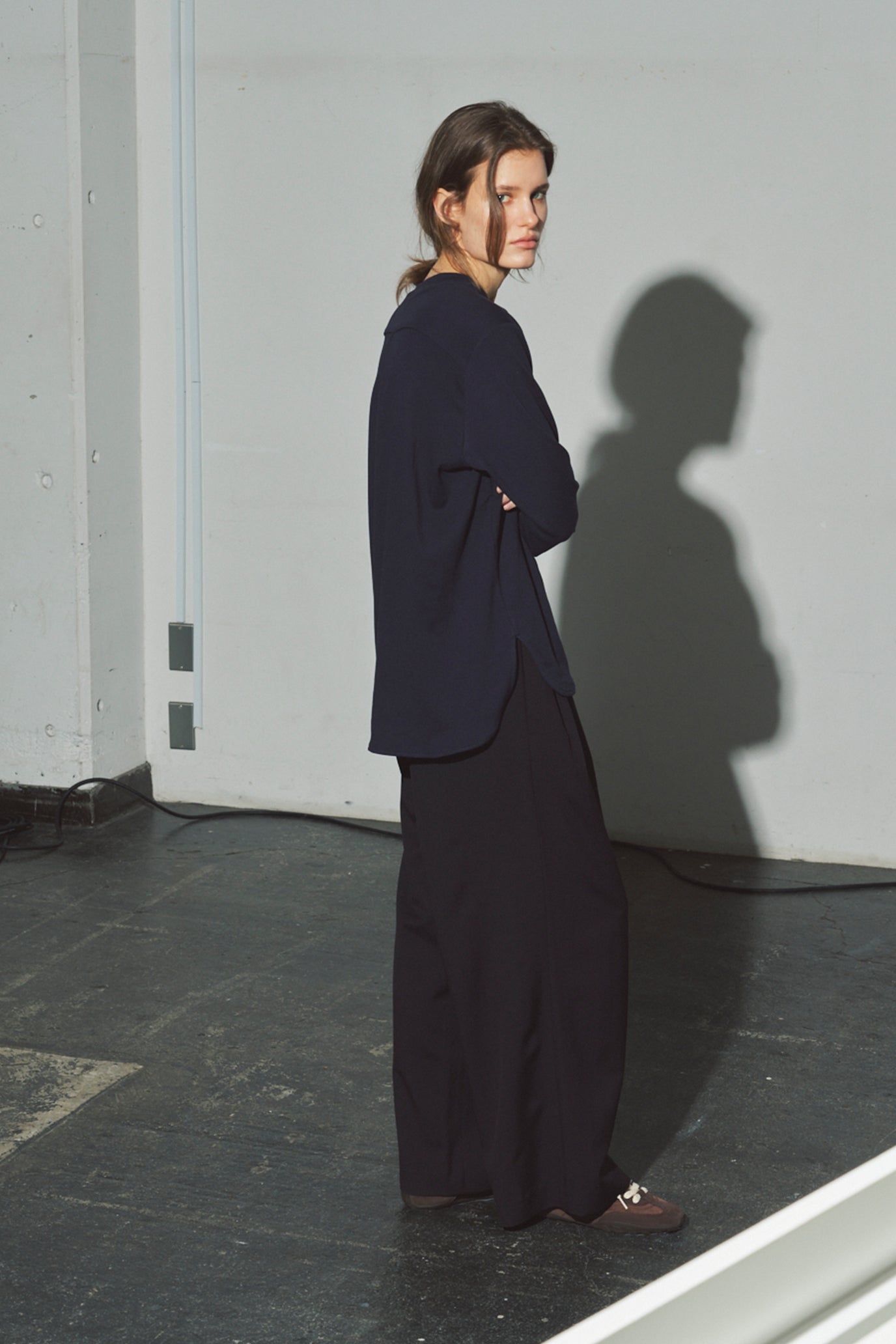 Henley Neck Round Hem Pullover