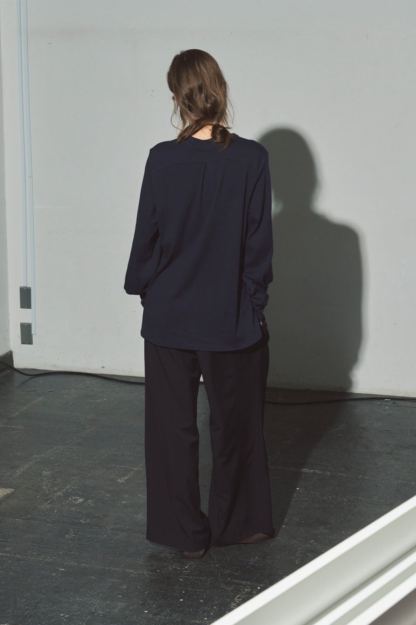 Henley Neck Round Hem Pullover