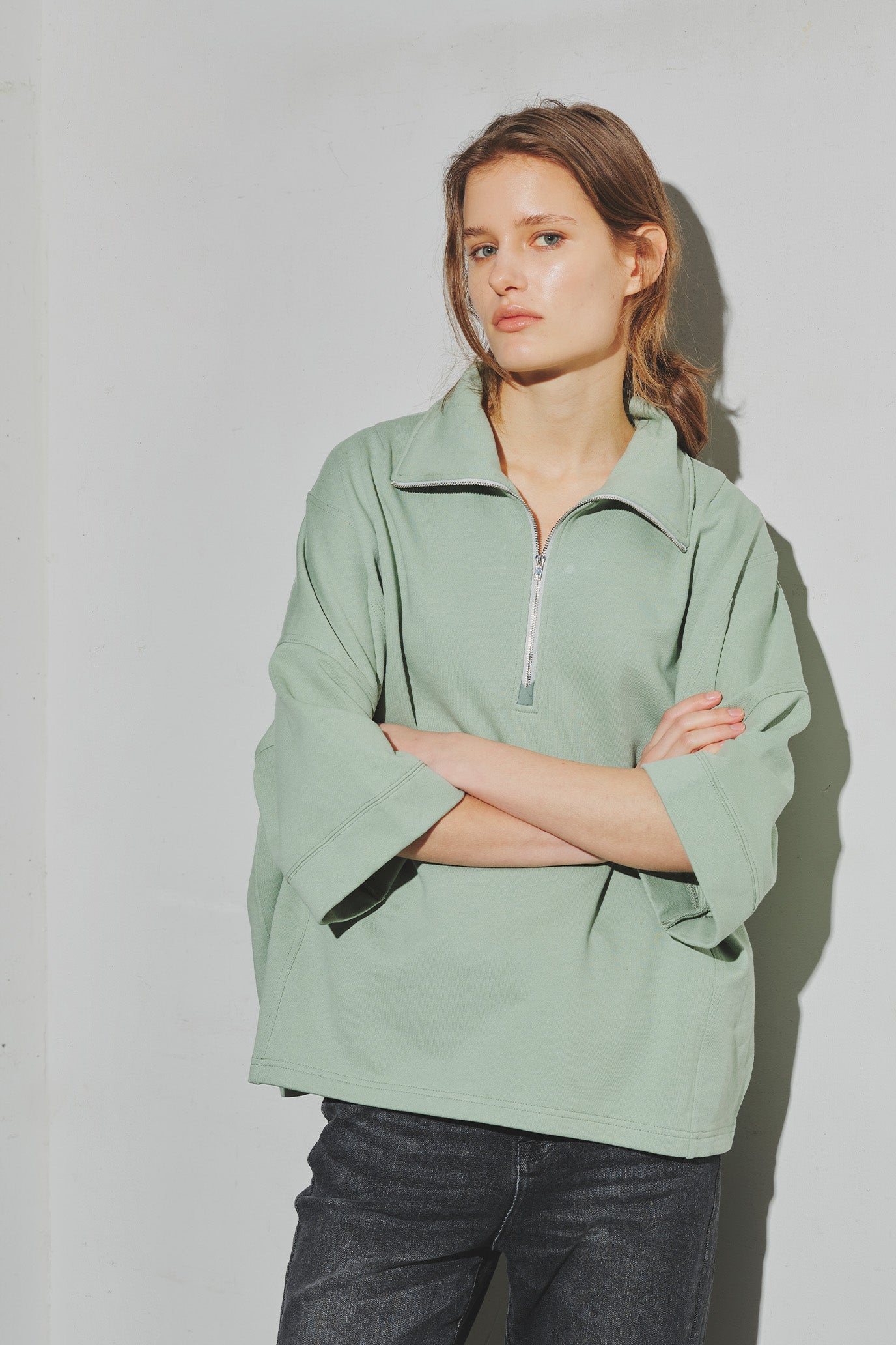 French Terry Zip Pullover