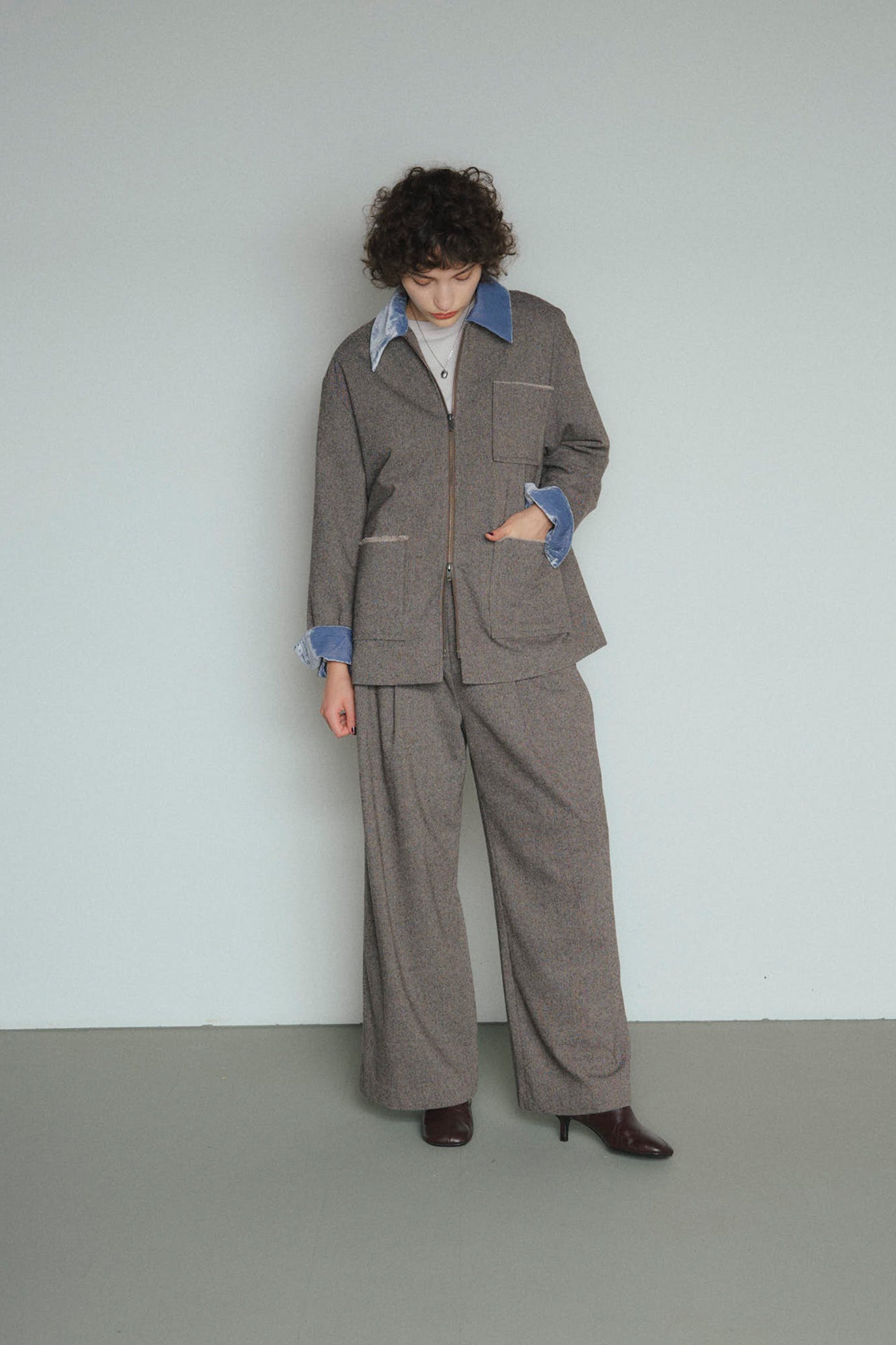 Wool-Cotton Tweed 3-Pocket Jacket