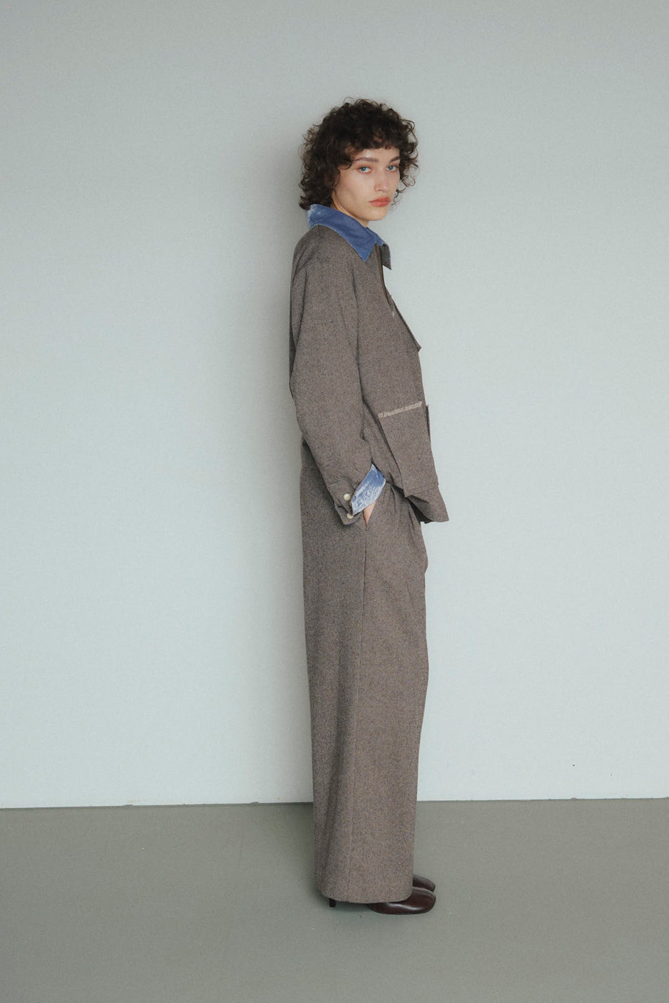 Wool-Cotton Tweed 3-Pocket Jacket