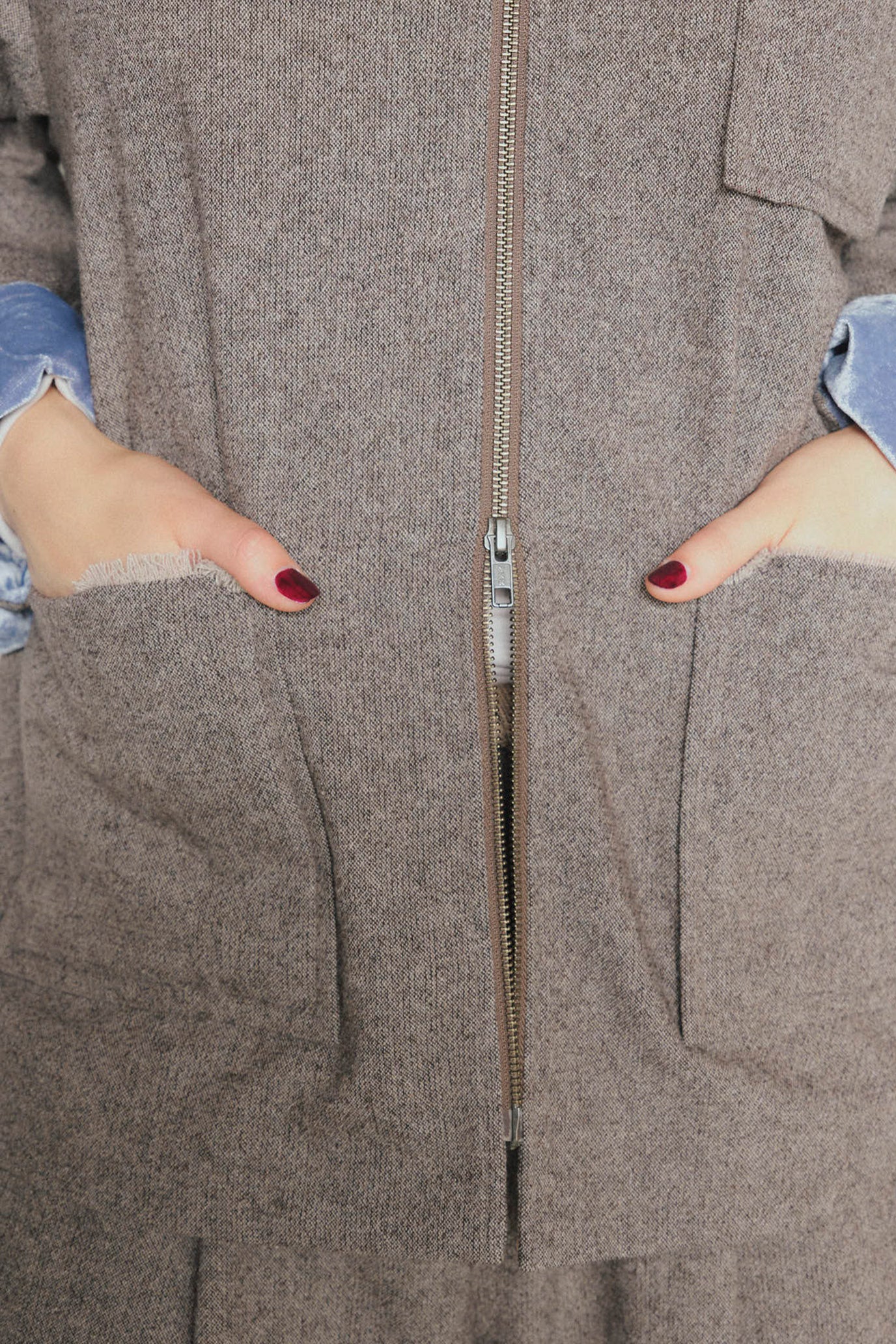 Wool-Cotton Tweed 3-Pocket Jacket