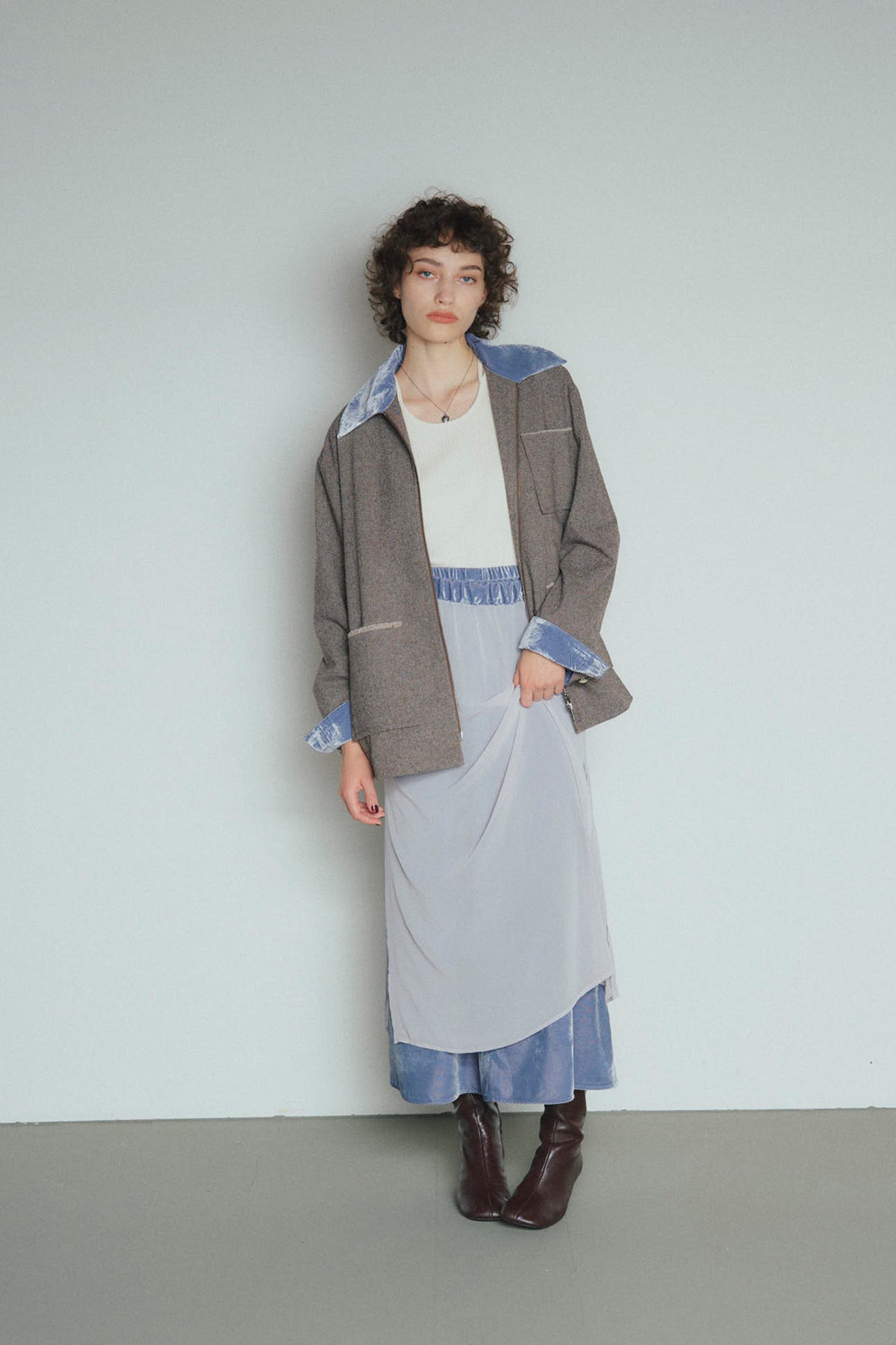 Wool-Cotton Tweed 3-Pocket Jacket