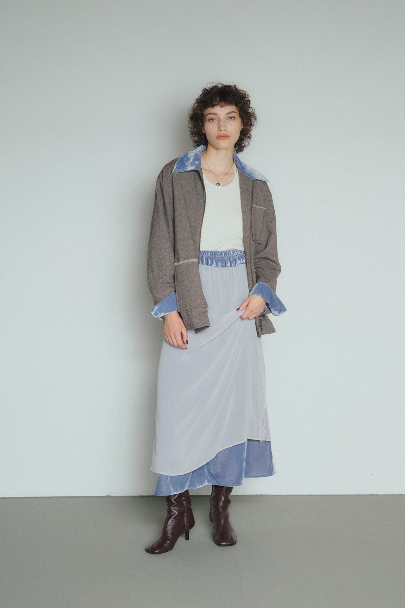 Wool-Cotton Tweed 3-Pocket Jacket