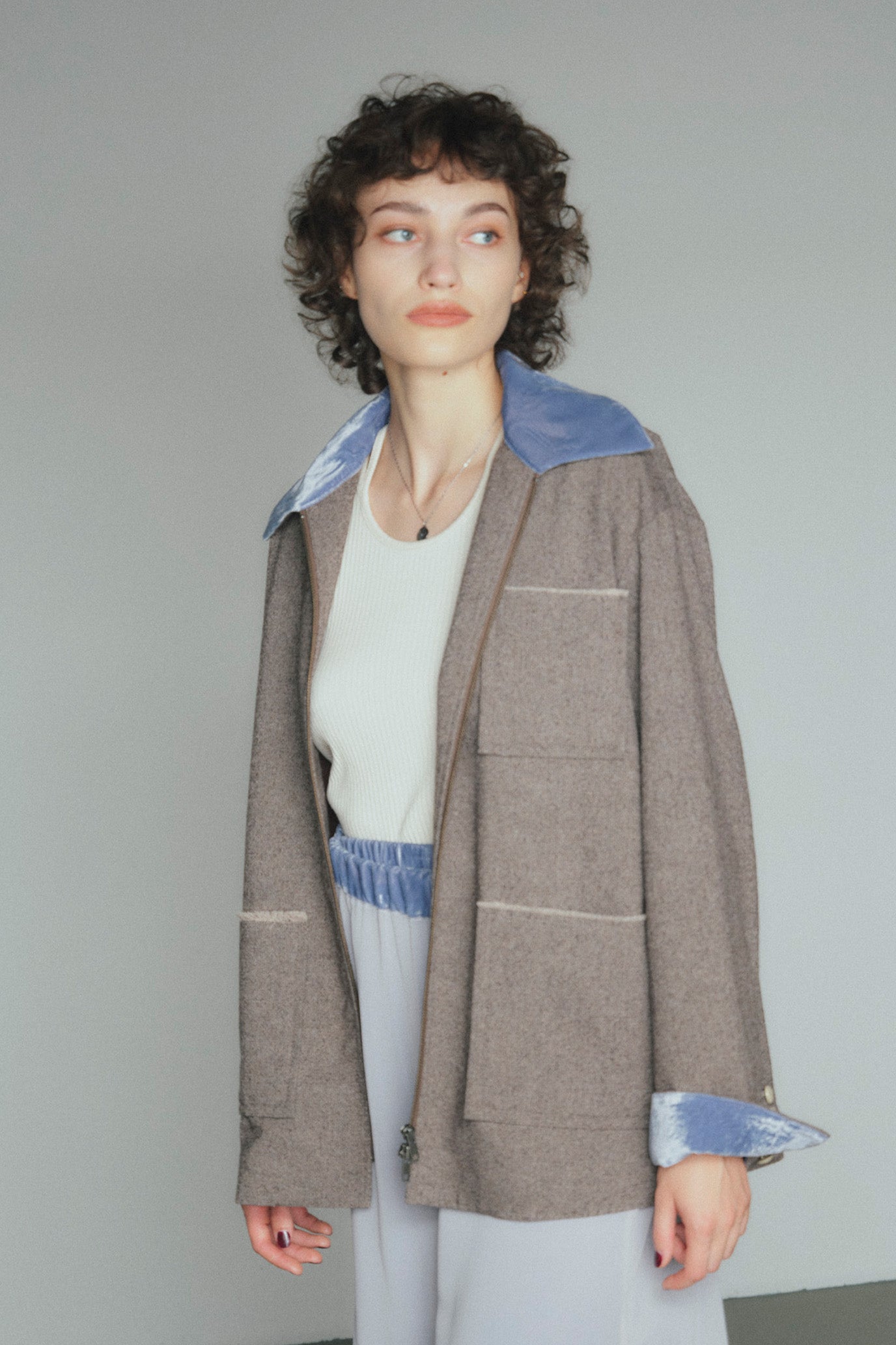 Wool-Cotton Tweed 3-Pocket Jacket