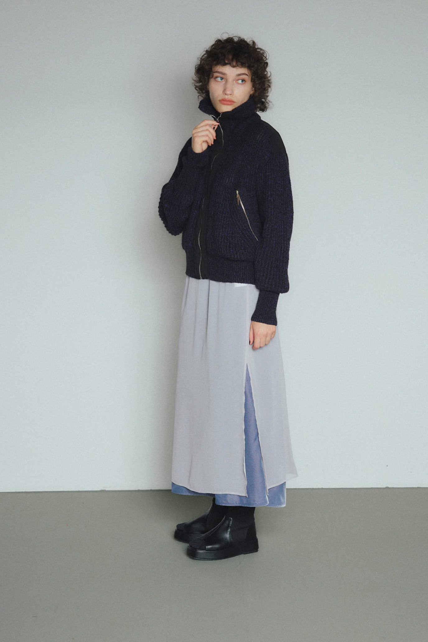 Velvet & Sheer Combo Skirt