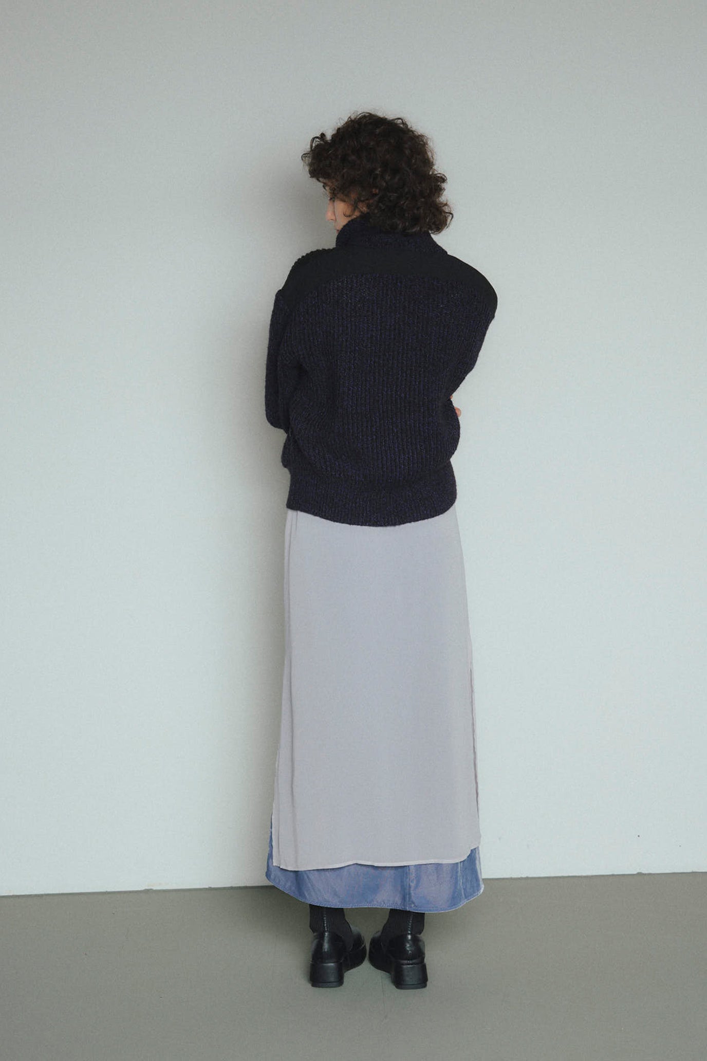 Velvet & Sheer Combo Skirt