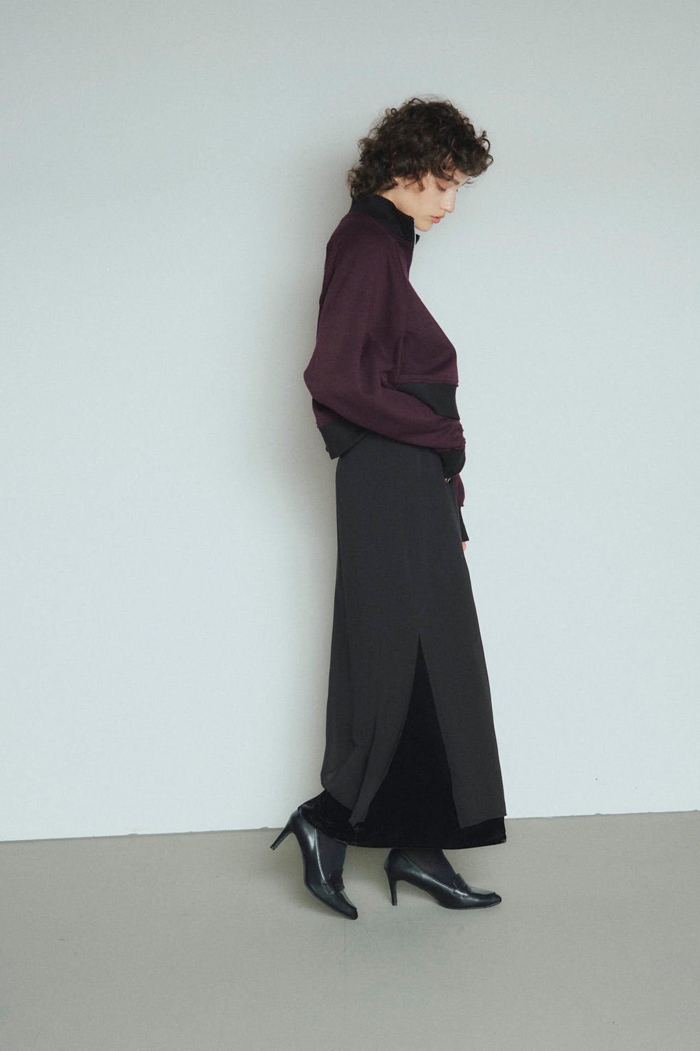 Velvet & Sheer Combo Skirt