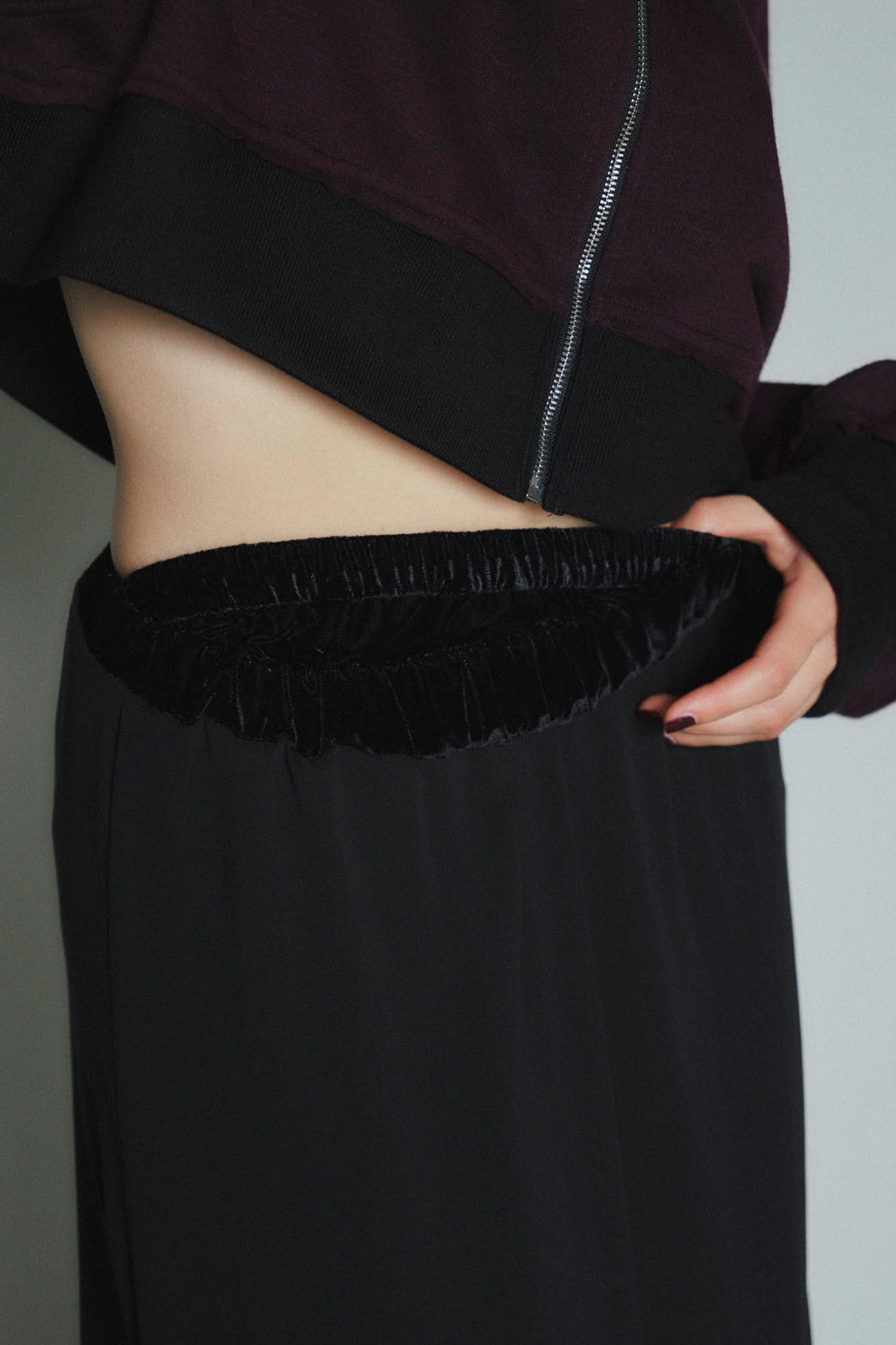 Velvet & Sheer Combo Skirt