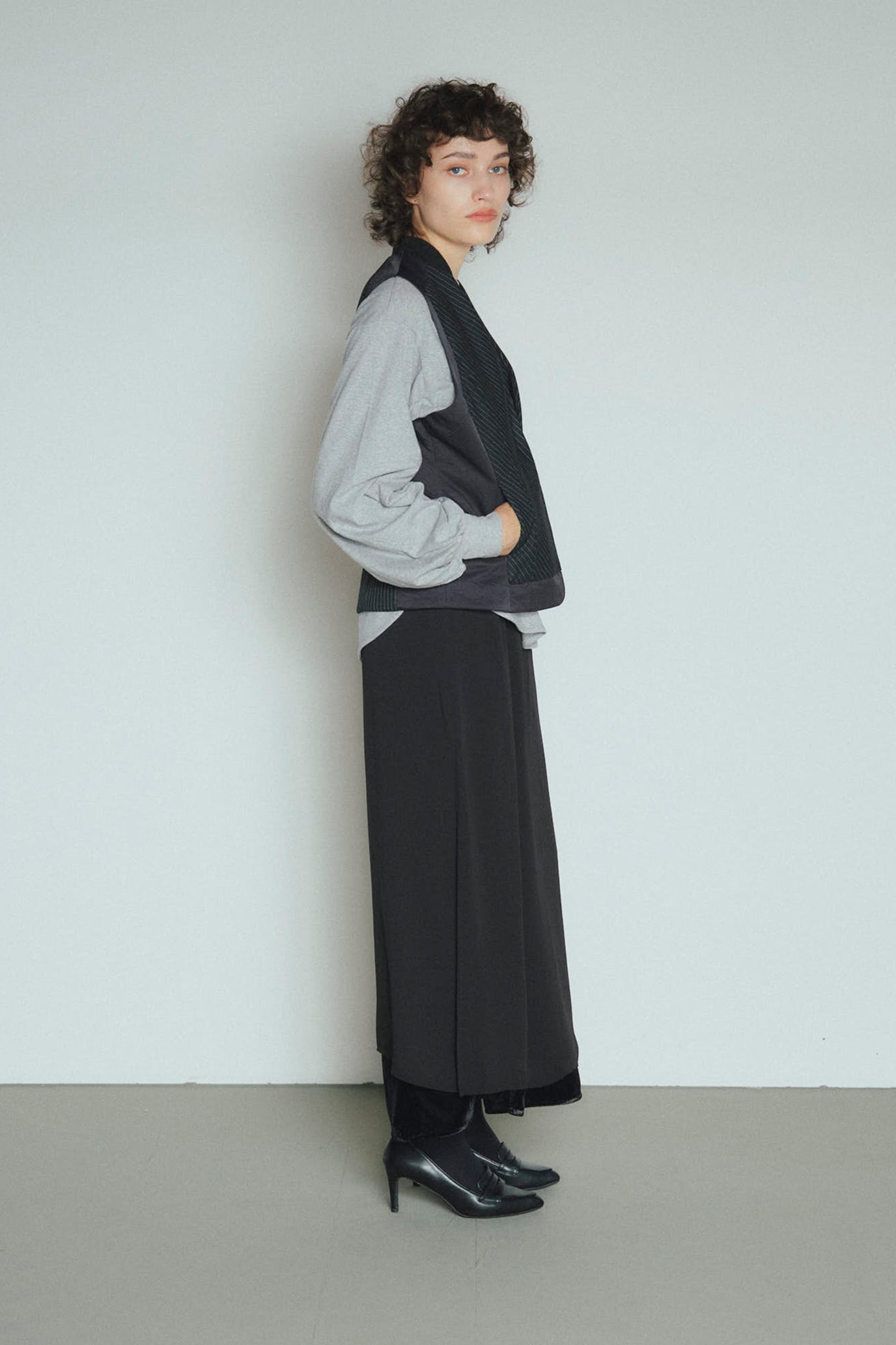Velvet & Sheer Combo Skirt