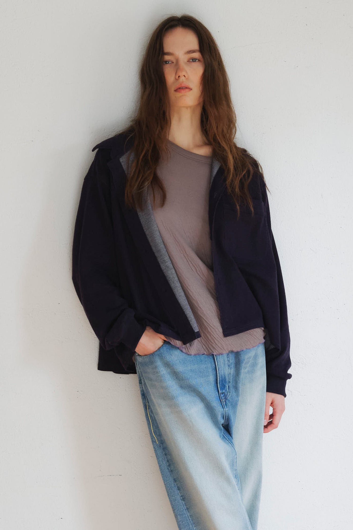 Knit Denim Shirt
