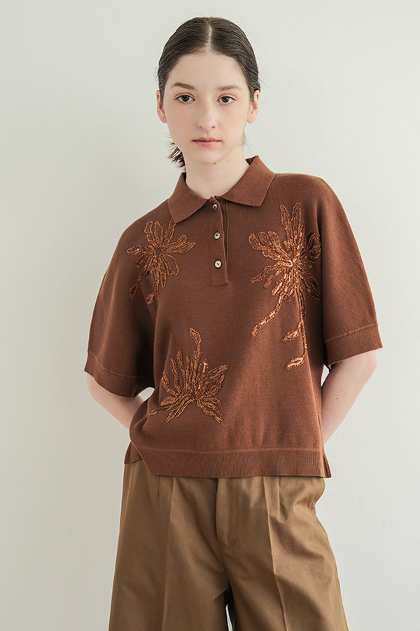 Spangle Embroidered Cocoon Vest