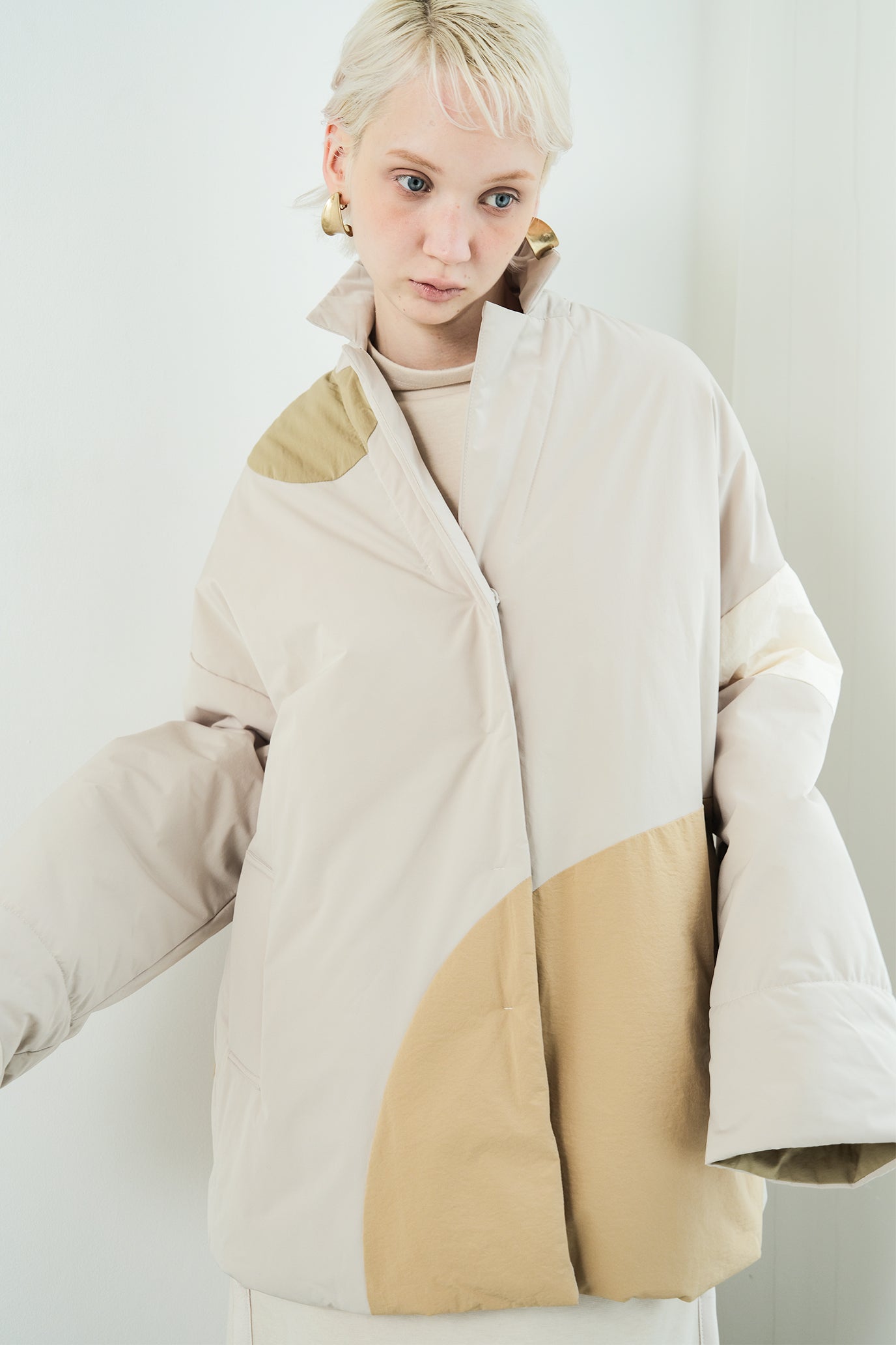 Circle Patch Padded Coat