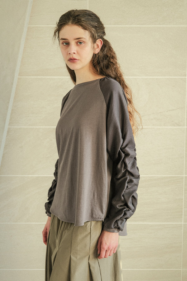 Shirred Sleeve Pullover