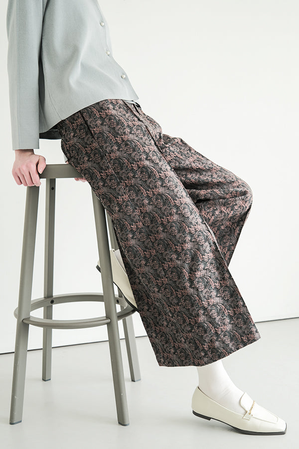 Jacquard Wide-Leg Trousers