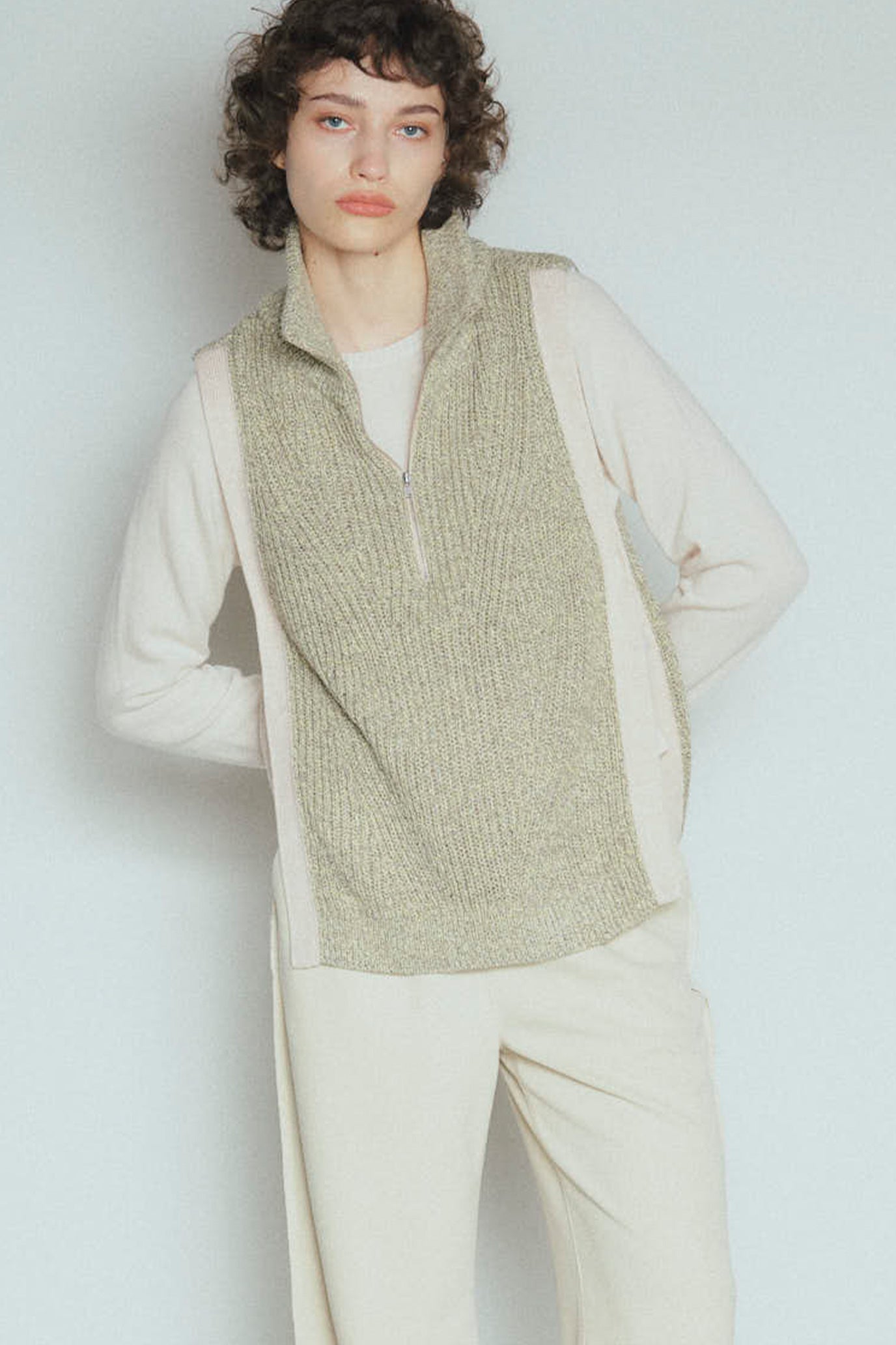 Mixed Yarn Knit Vest