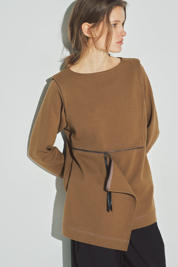 Front Zip Paneled Pullover