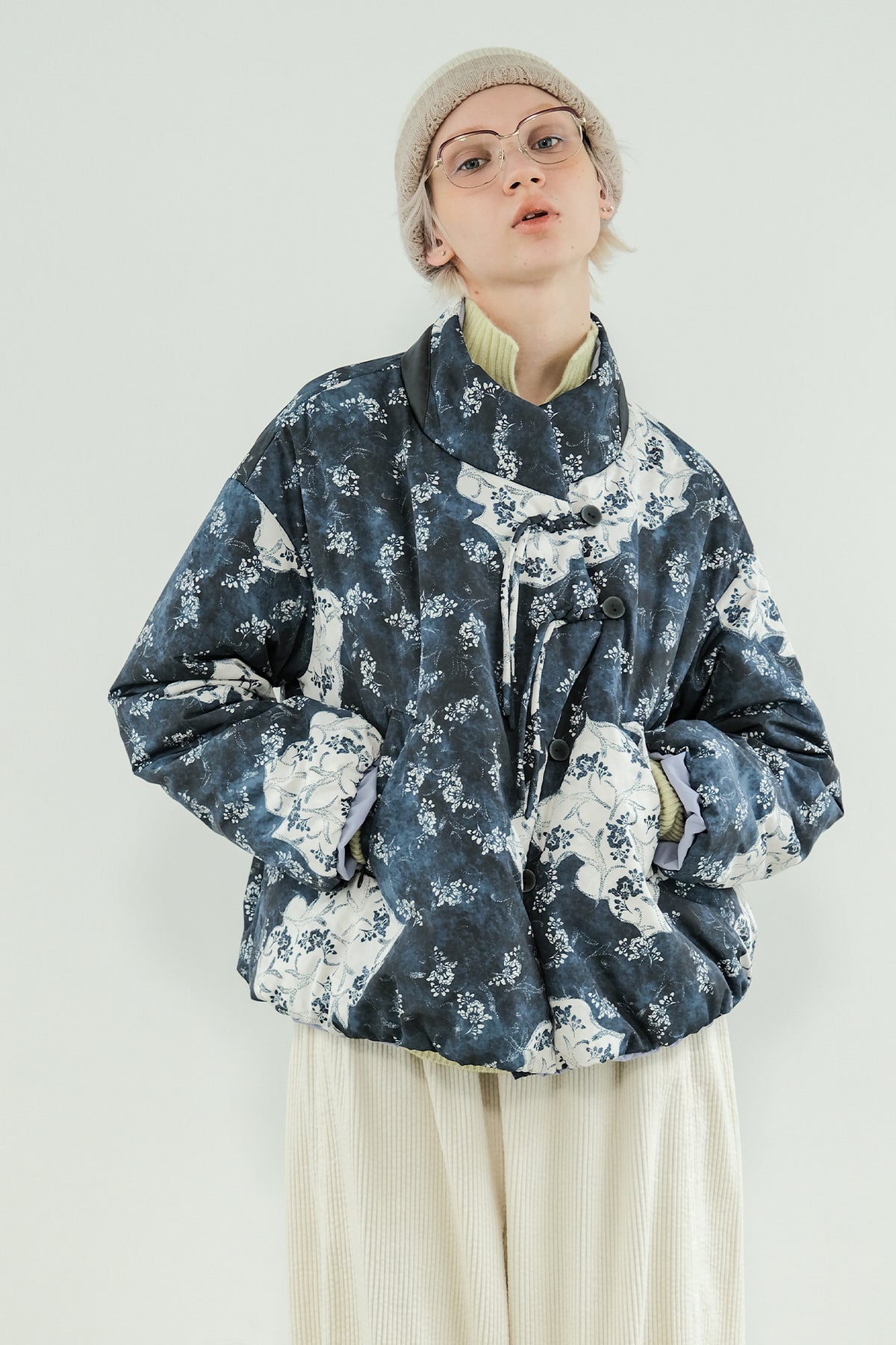 Blur Flower Reversible Blouson