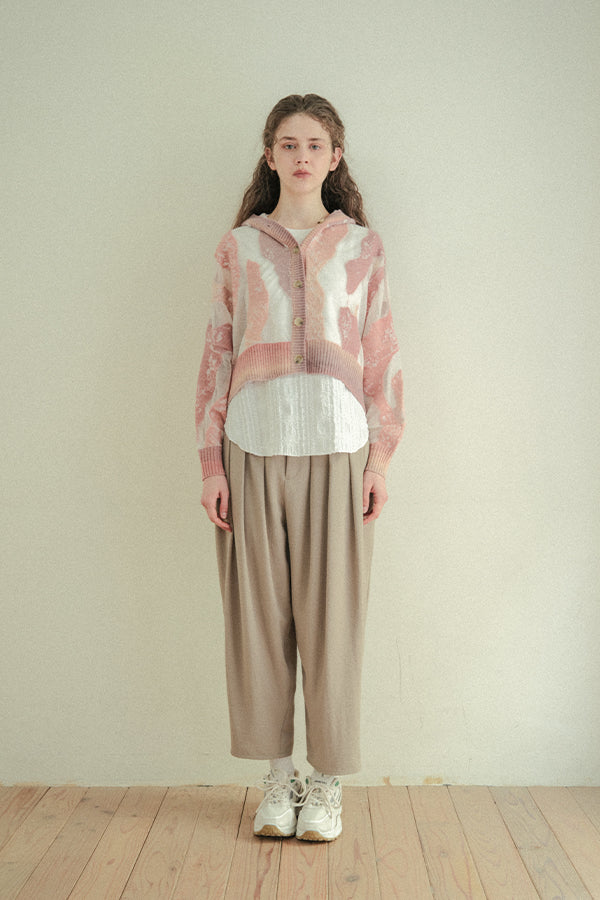 Sheer Camouflage Hooded Cardigan