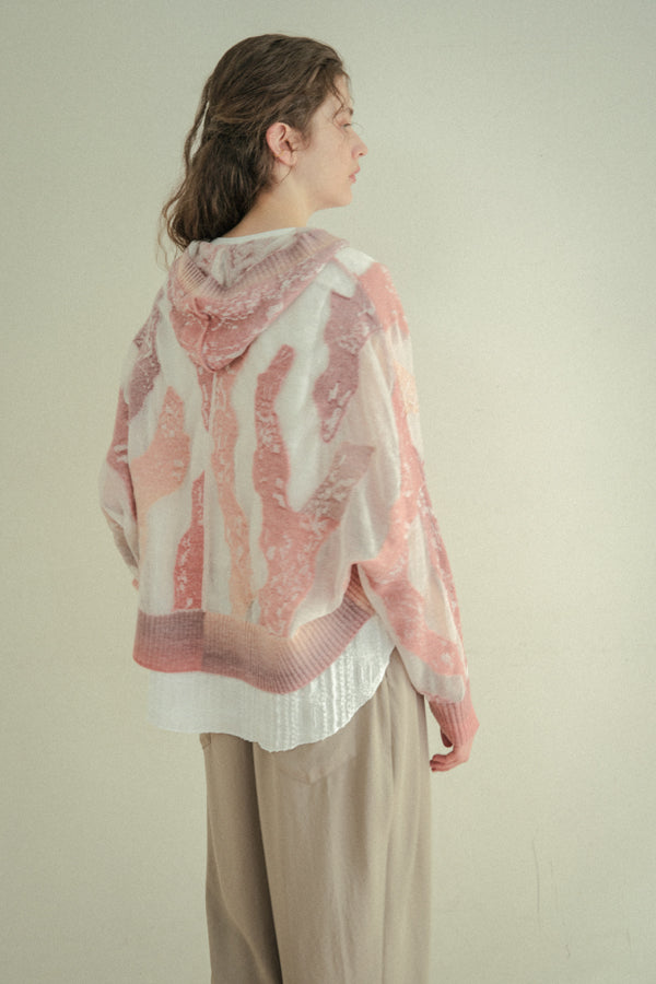 Sheer Camouflage Hooded Cardigan