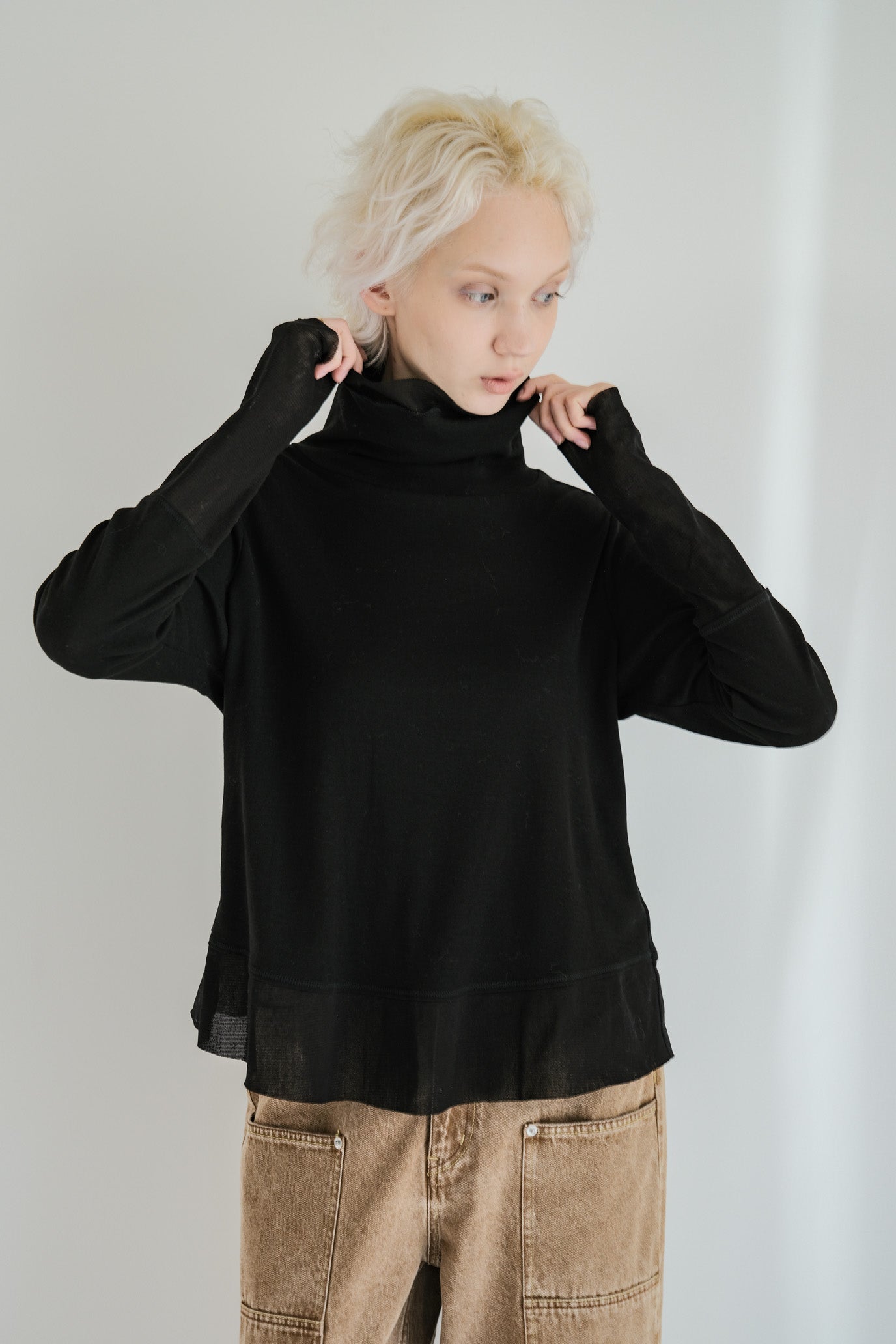 Double Tulle High Neck Inner Top