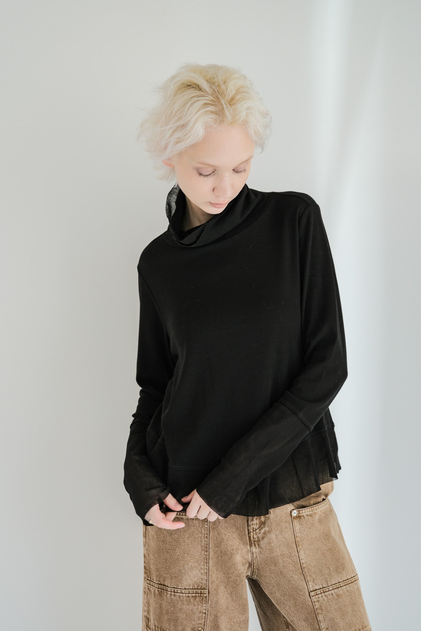 Double Tulle High Neck Inner Top