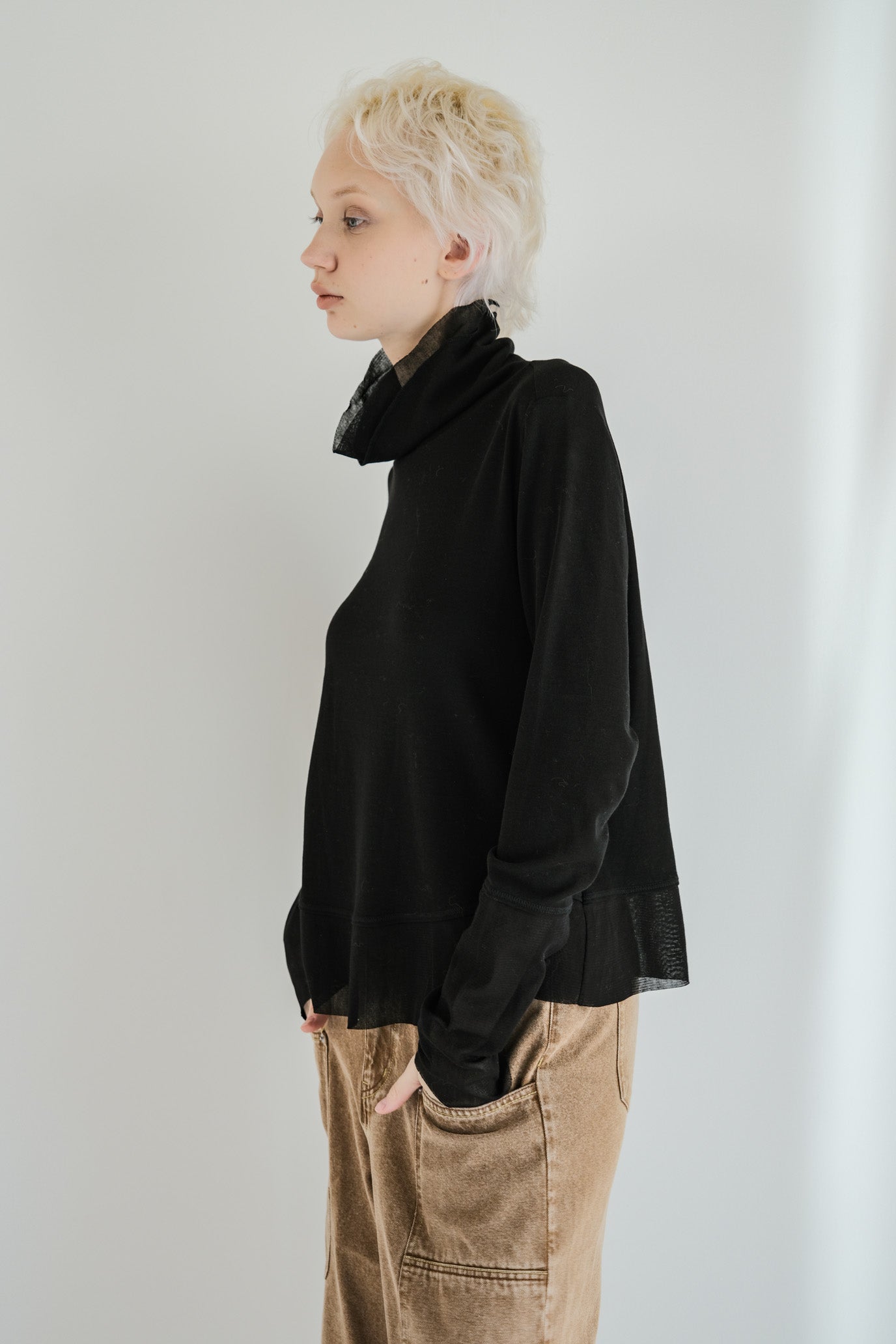 Double Tulle High Neck Inner Top