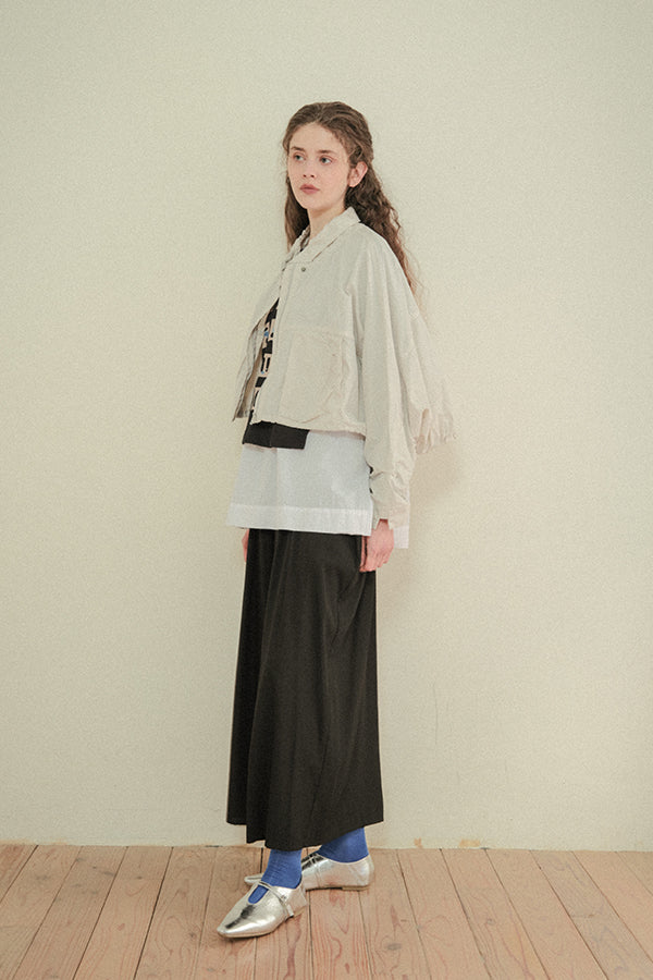 Shirred Collar Dolman Blouson