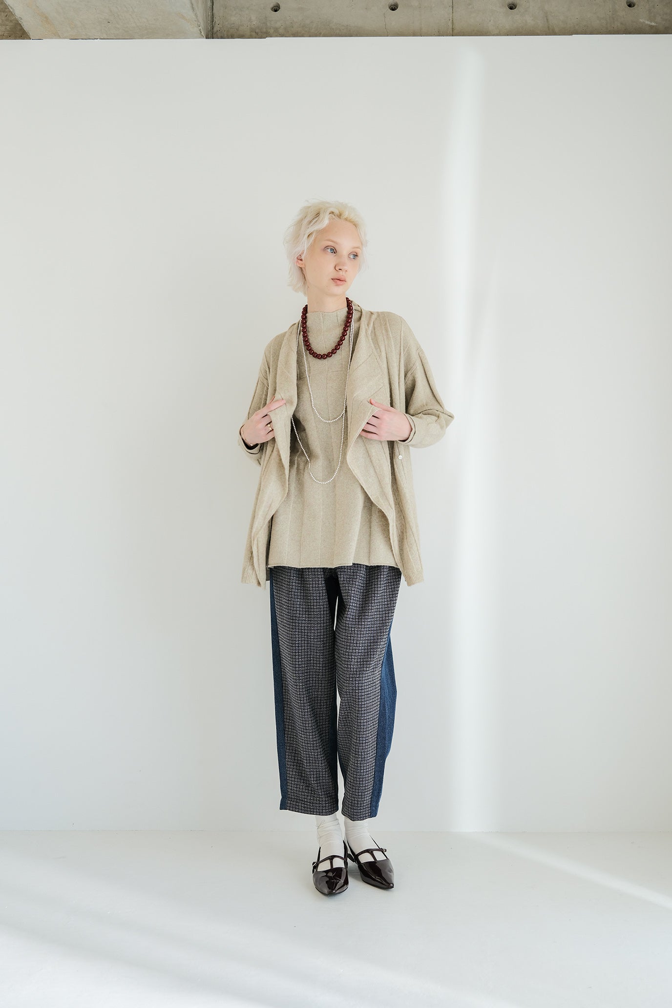 Jersey Reversible Block High Neck Pullover