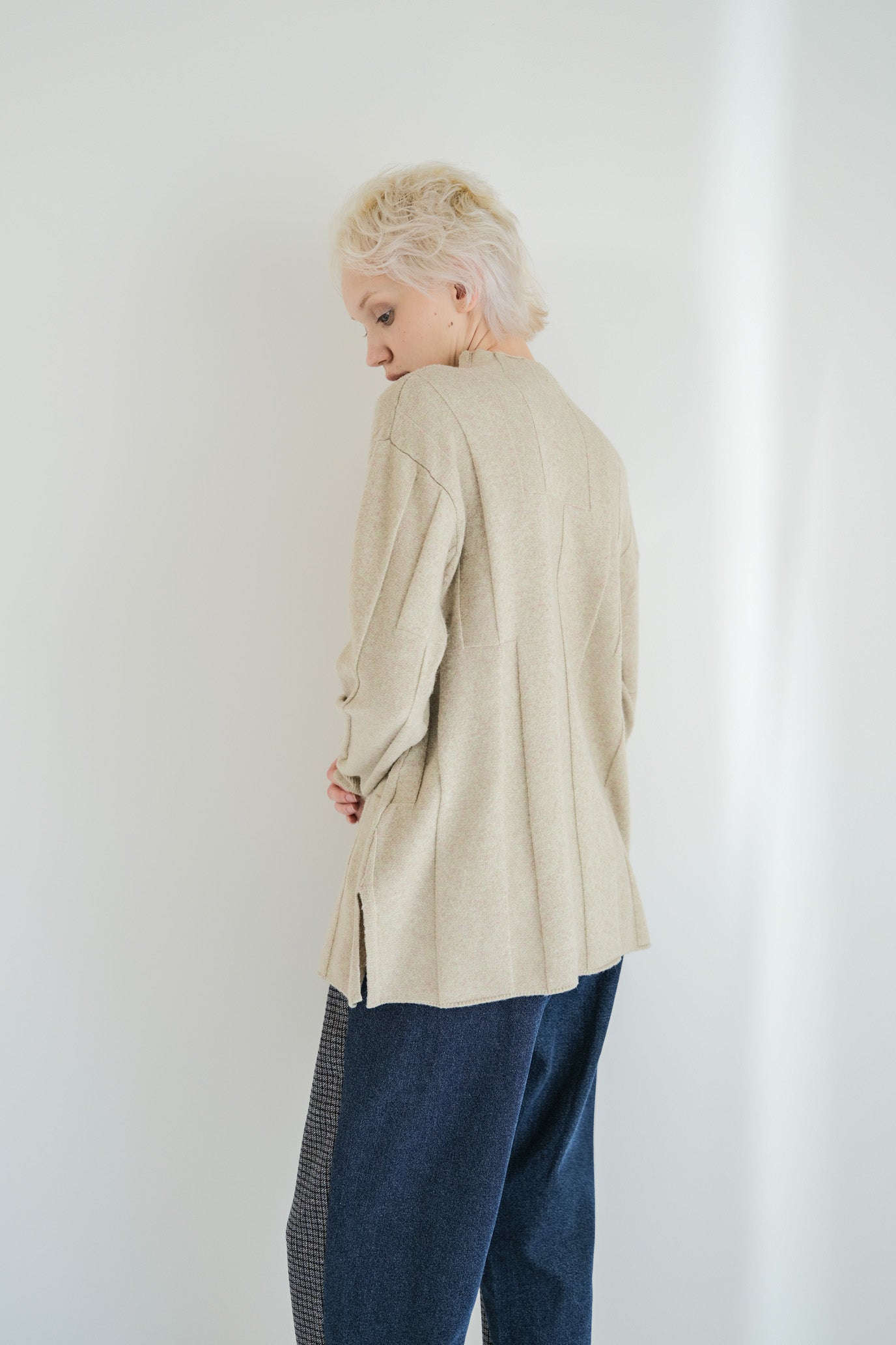 Jersey Reversible Block High Neck Pullover