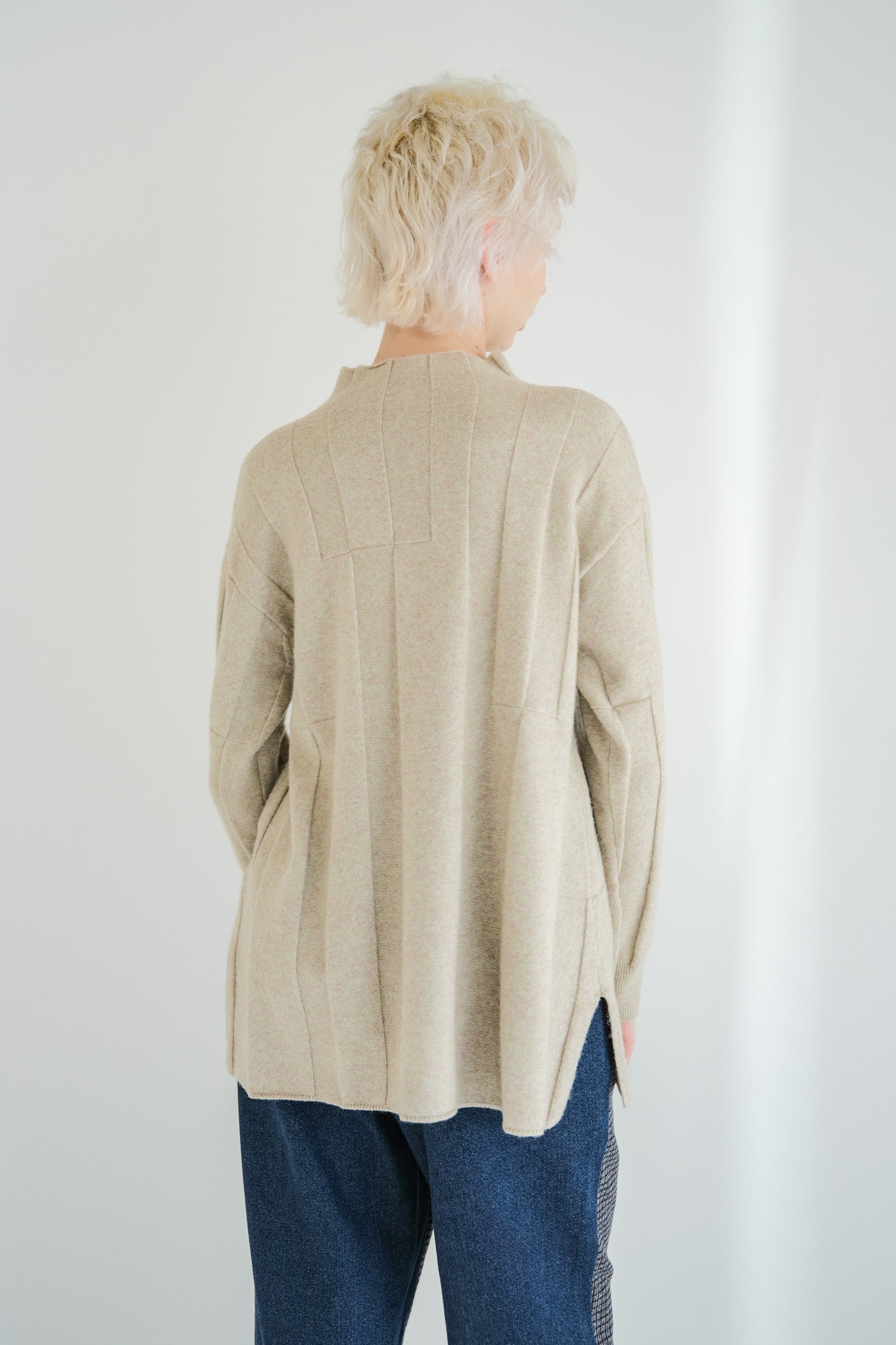 Jersey Reversible Block High Neck Pullover