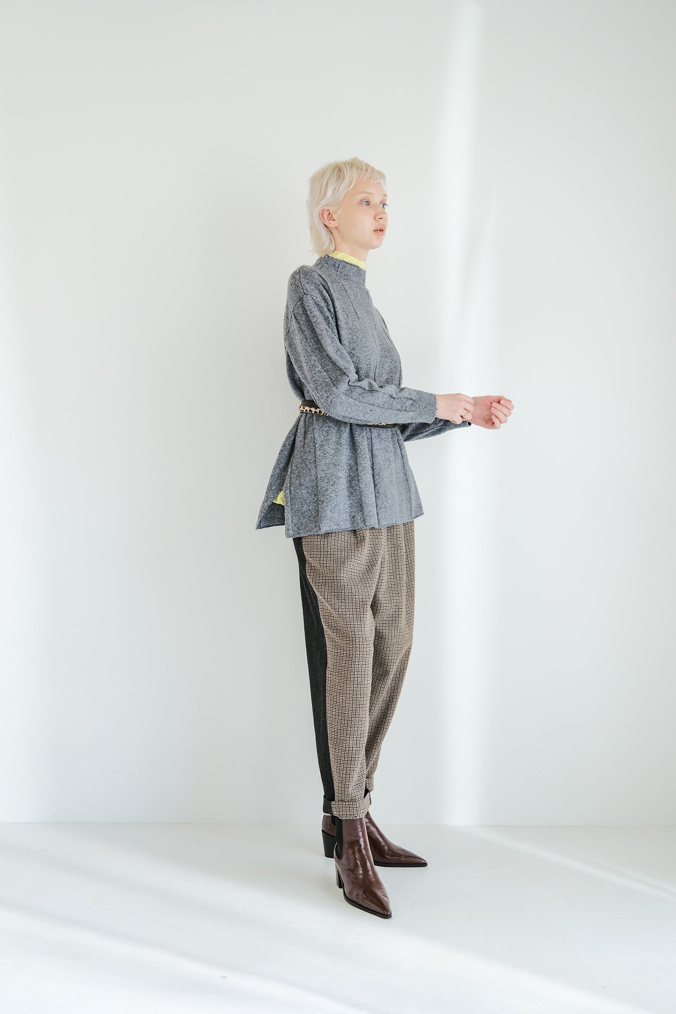 Jersey Reversible Block High Neck Pullover