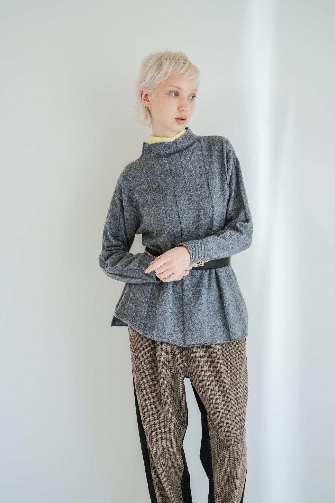 Jersey Reversible Block High Neck Pullover