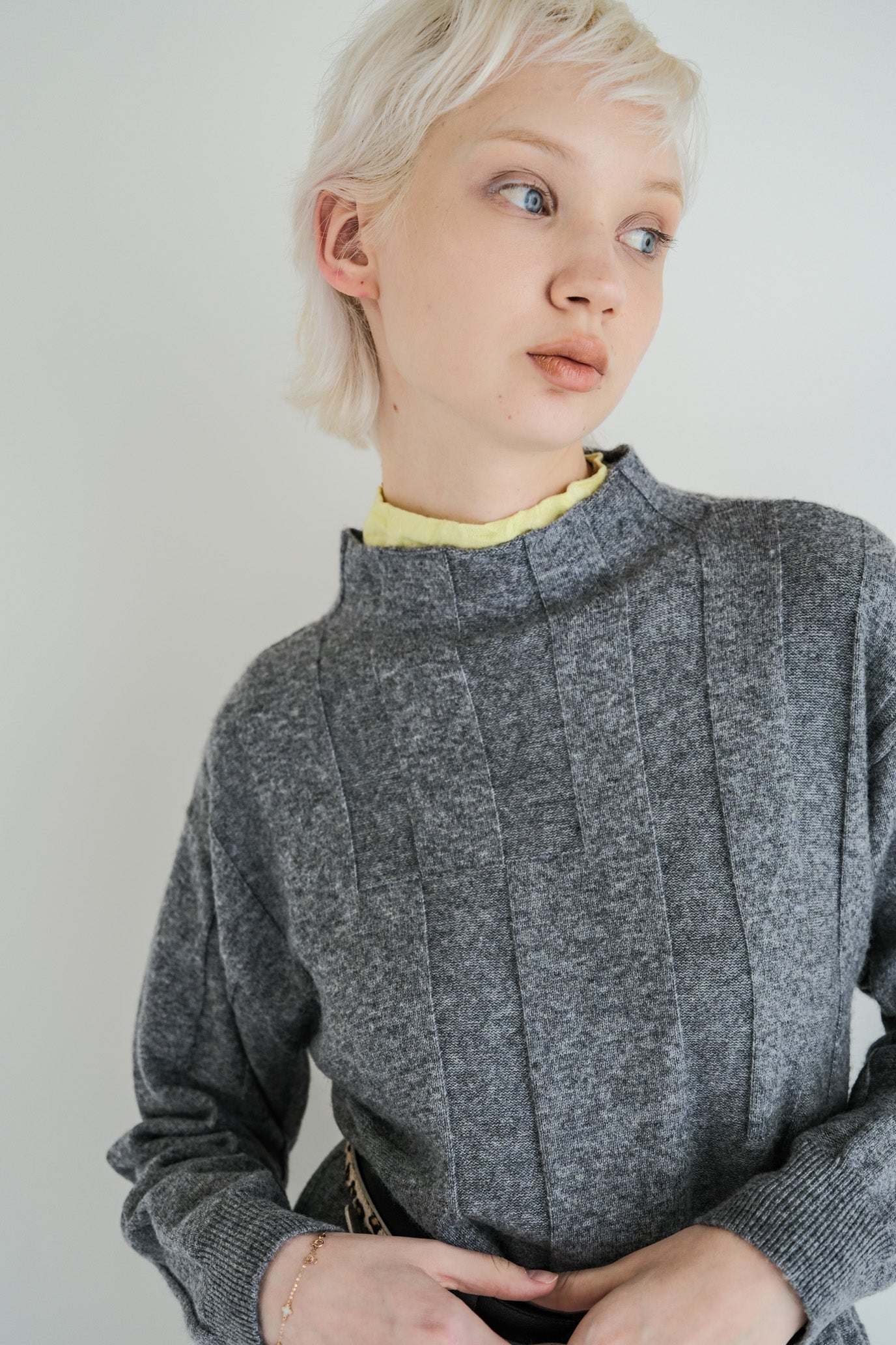 Jersey Reversible Block High Neck Pullover